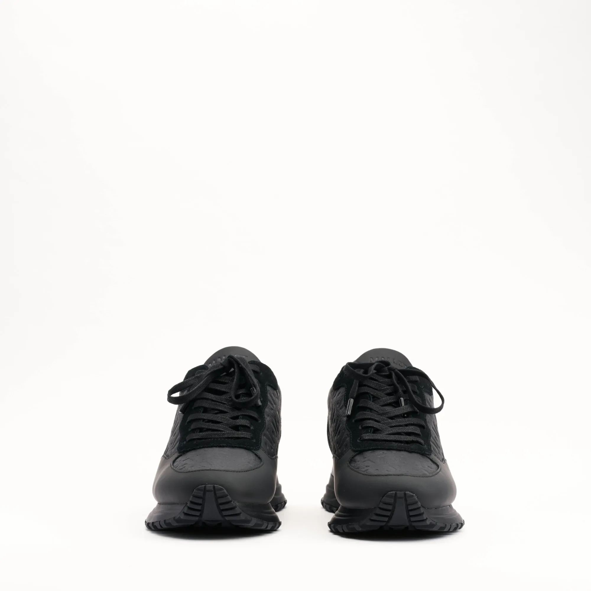 MALLET Popham Men's Black Tumbled Leather Monogram Sneakers sold by Mallet product image thumbnail 3