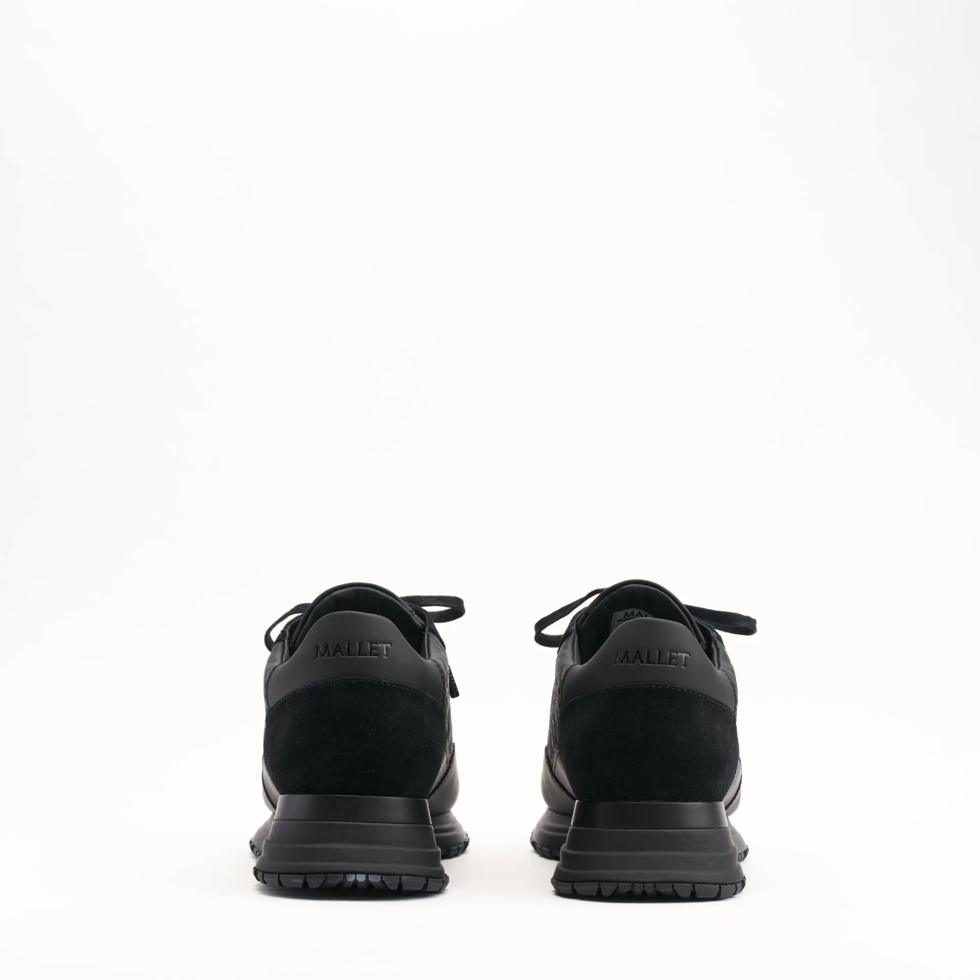MALLET Popham Men's Black Tumbled Leather Monogram Sneakers sold by Mallet product image thumbnail 4