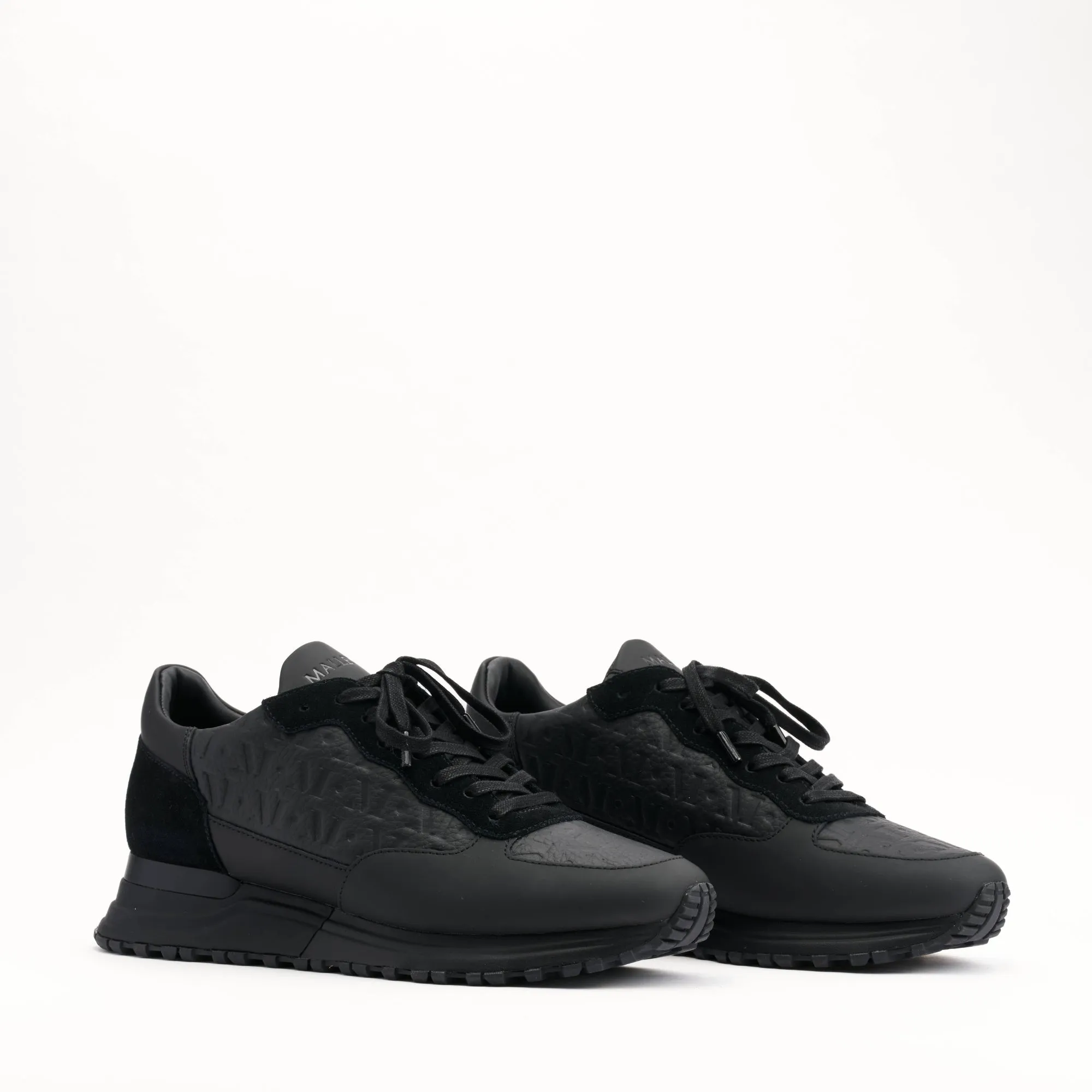 MALLET Popham Men's Black Tumbled Leather Monogram Sneakers sold by Mallet product image thumbnail 2