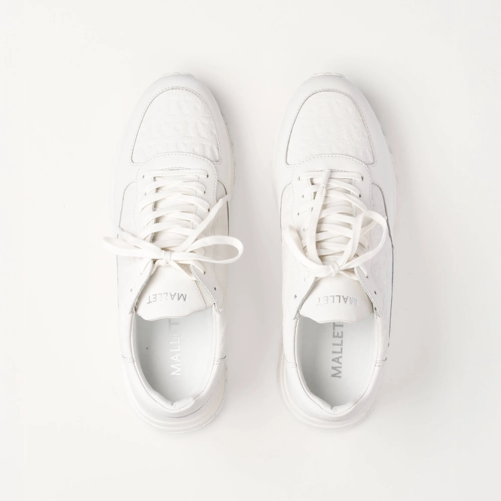MALLET Popham Men's White Tumbled Leather Monogram Sneakers sold by Mallet product image thumbnail 5