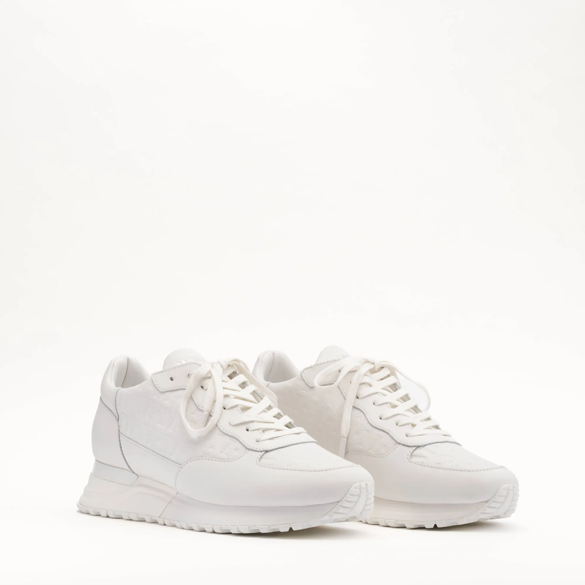 MALLET Popham Men's White Tumbled Leather Monogram Sneakers sold by Mallet product image thumbnail 2