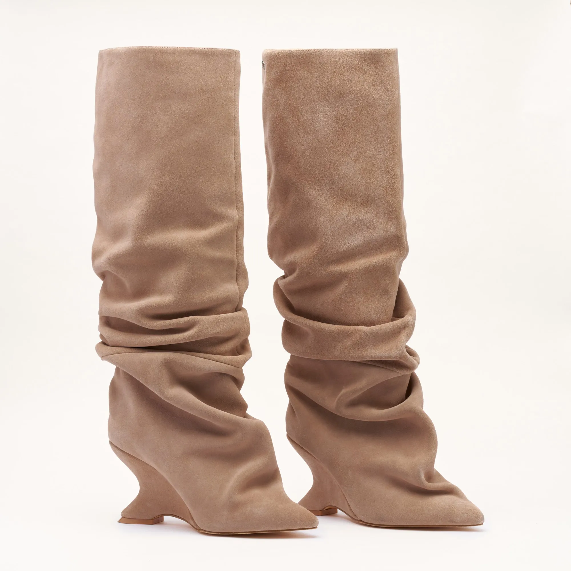 MALLET Layla Women's Beige Suede Slouch Knee High Boots sold by Mallet product image thumbnail 2