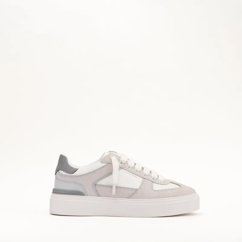 MALLET Kingsbury Men's White Grey Leather Sneakers made by Mallet