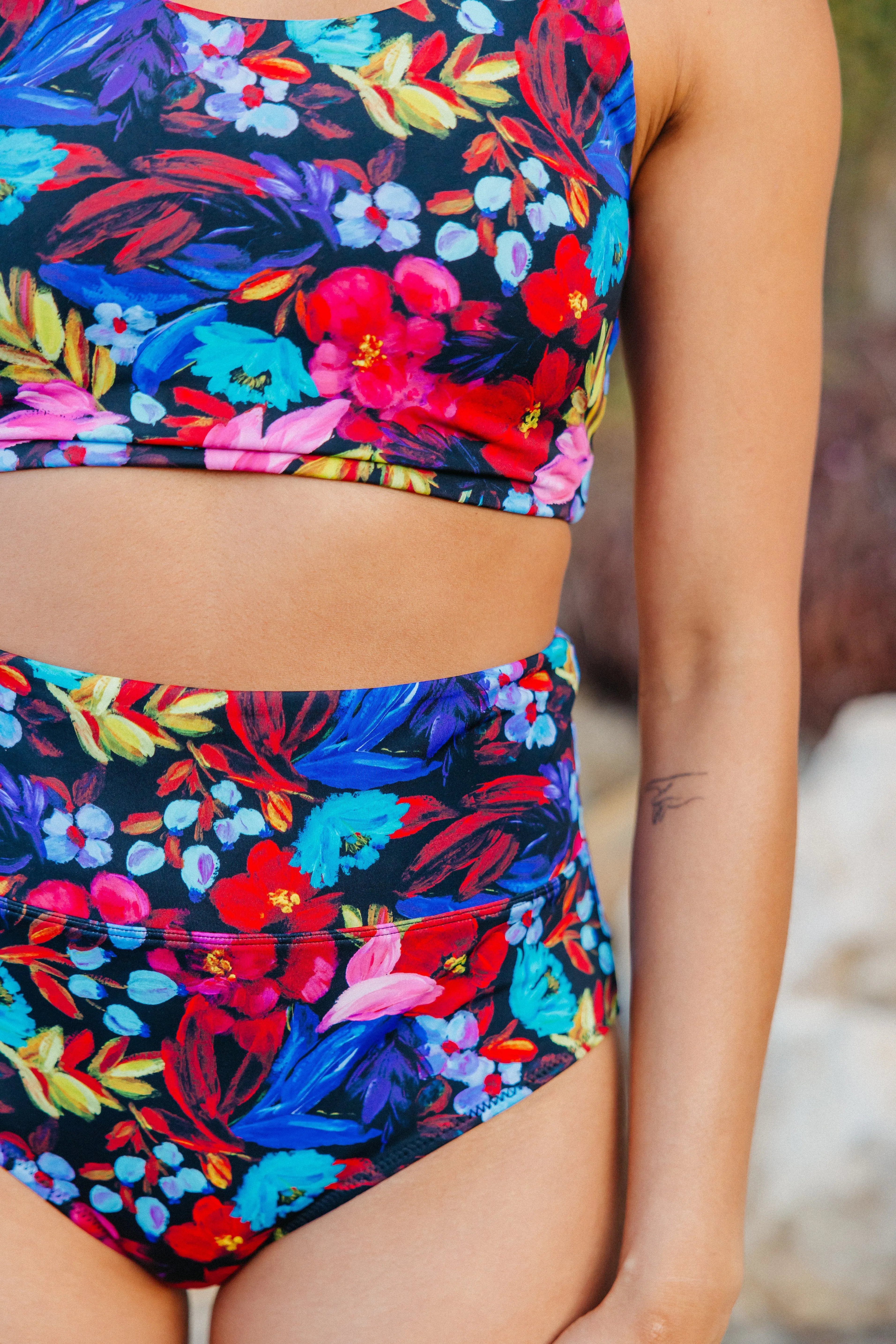 High Rise Swimsuit Bottoms - Midnight Floral sold by Maven Thread product image thumbnail 5