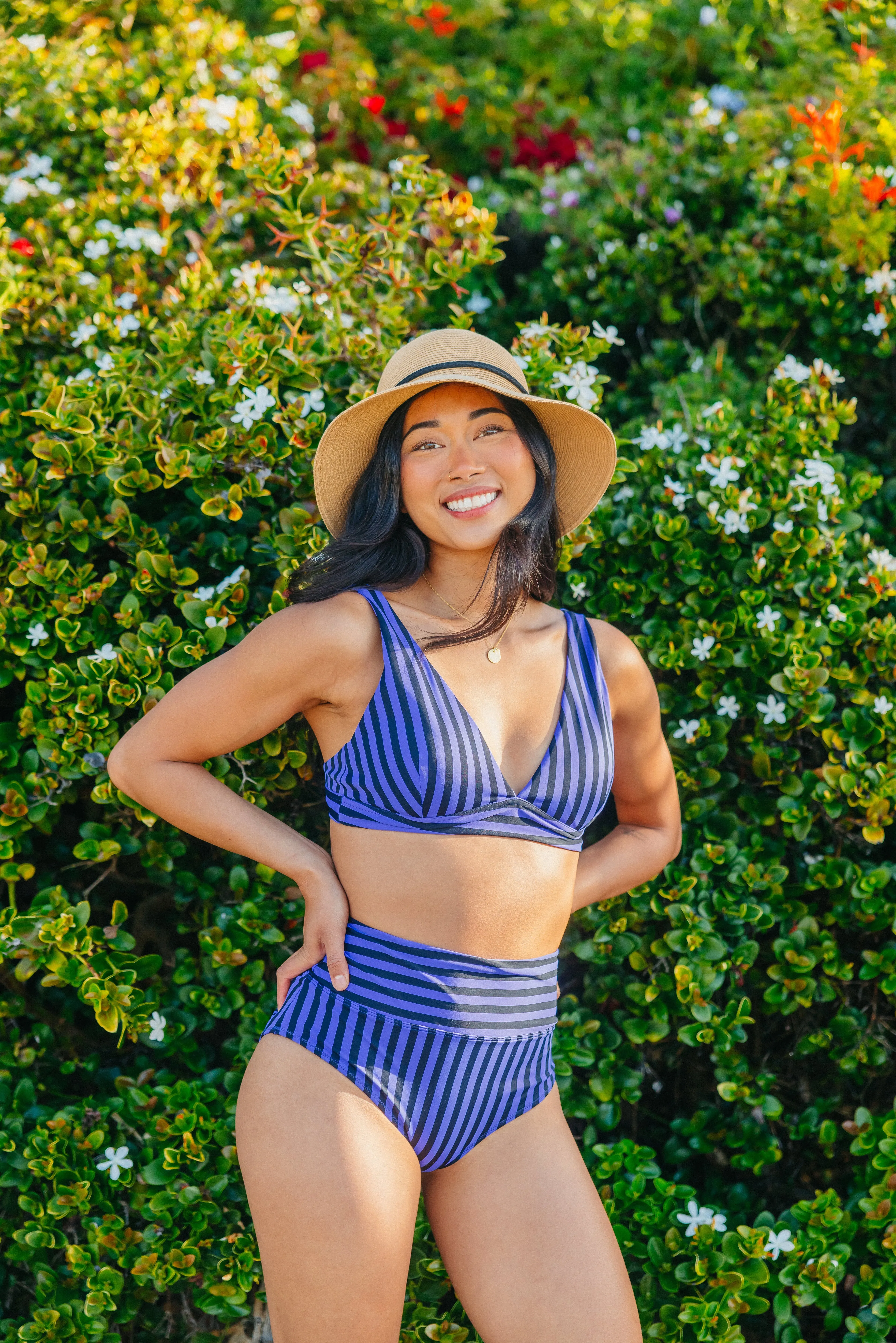 High Rise Swimsuit Bottoms - Blackberry Stripe sold by Maven Thread product image thumbnail 4