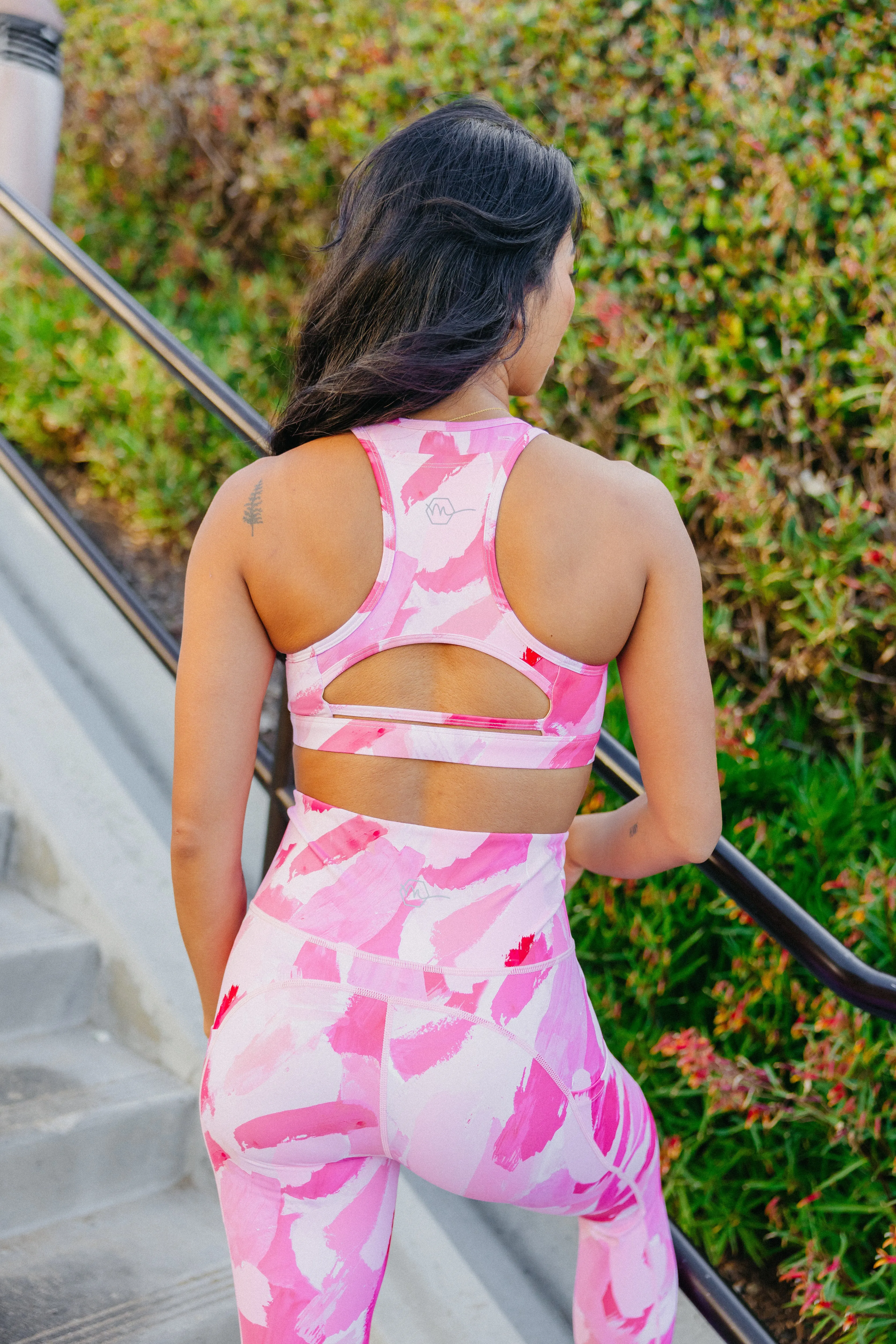Power Sports Bra - Pink Brushstroke | MT SPORT sold by Maven Thread product image thumbnail 4