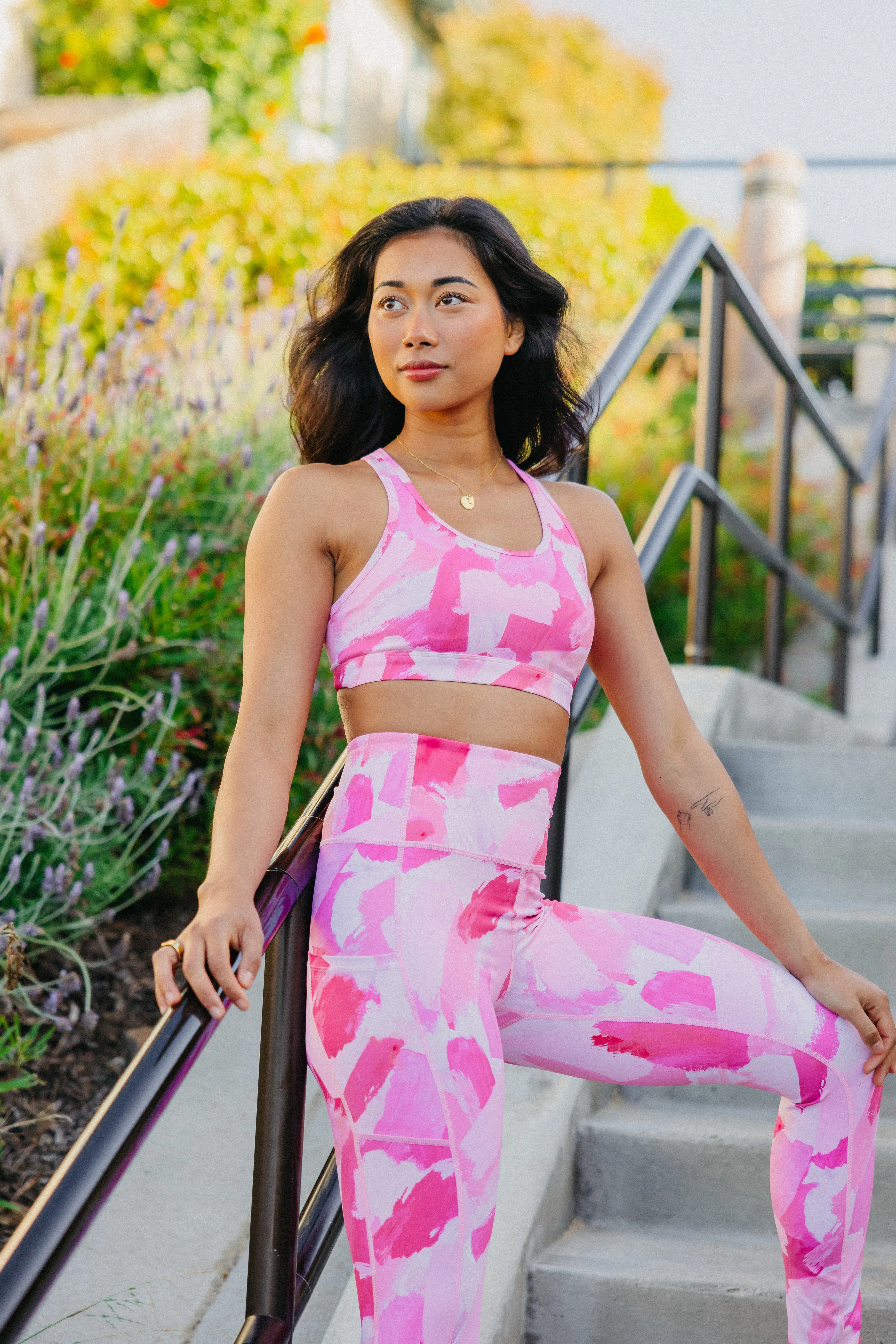 Power Sports Bra - Pink Brushstroke | MT SPORT sold by Maven Thread product image thumbnail 5