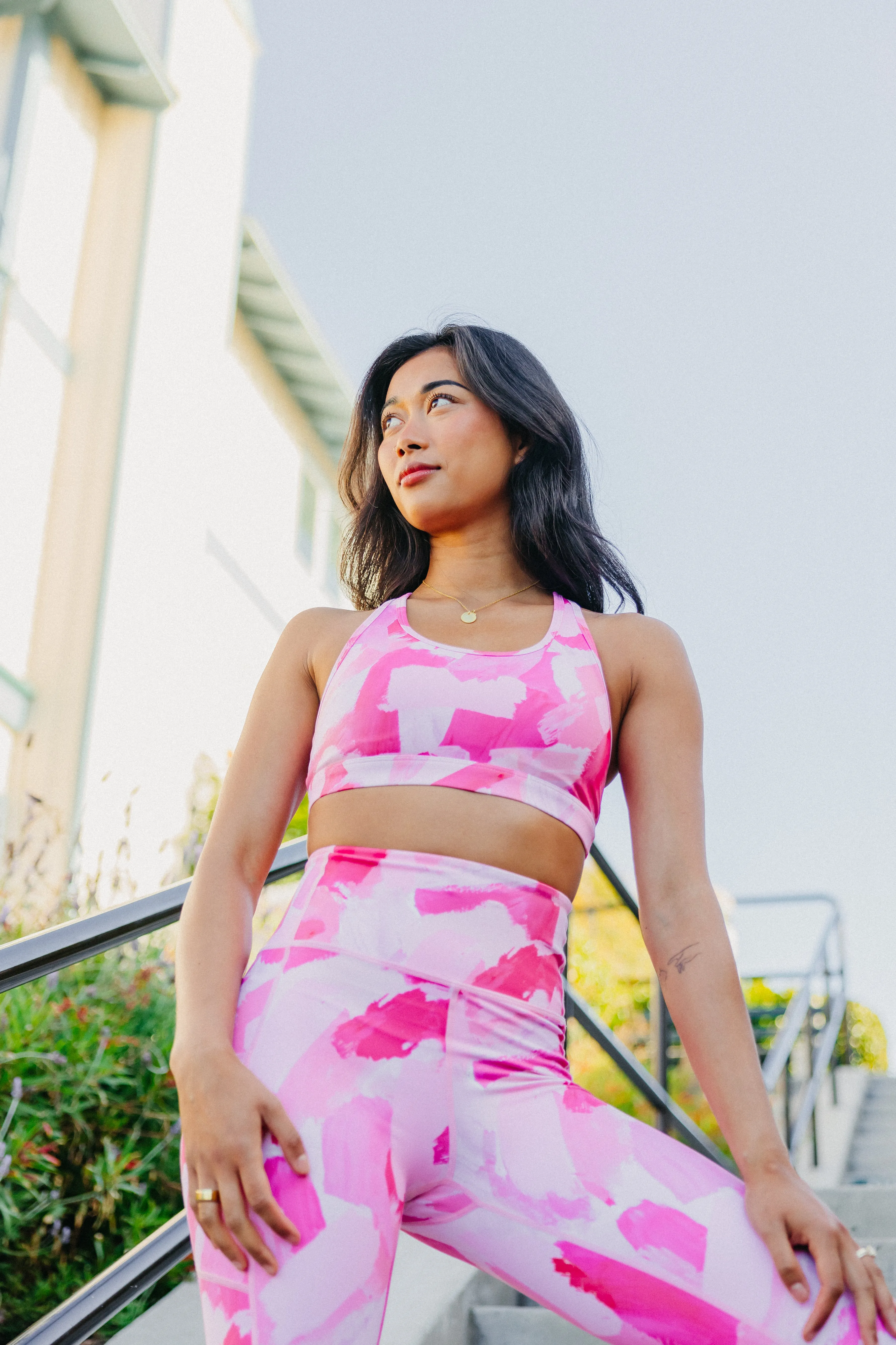 Power Sports Bra - Pink Brushstroke | MT SPORT sold by Maven Thread product image thumbnail 3