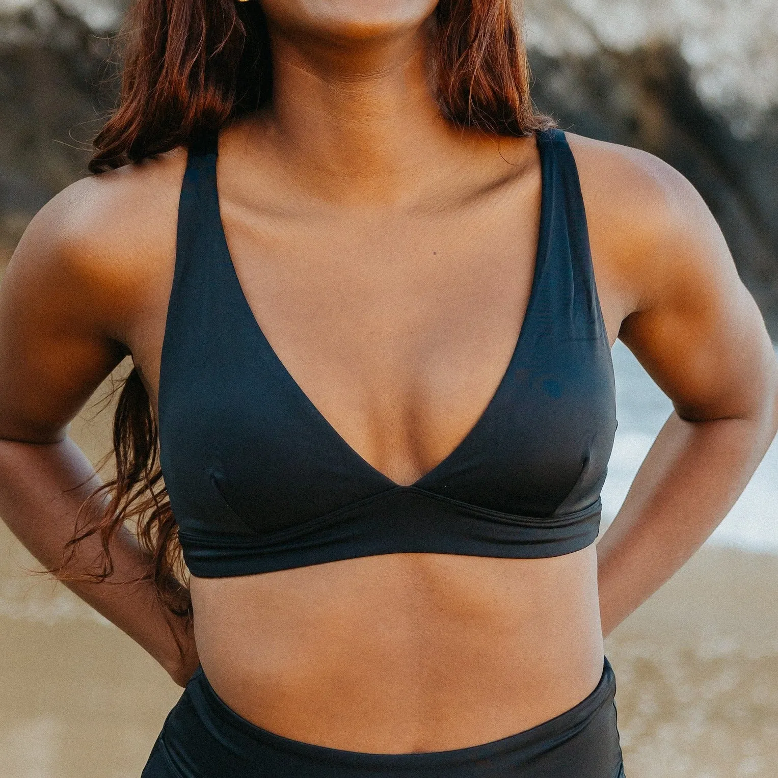 Plunge Bikini Top - Black sold by Maven Thread