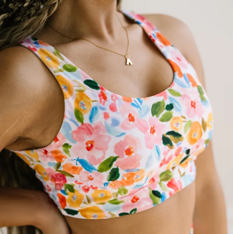 Oasis Bikini Top - Watercolor Floral sold by Maven Thread