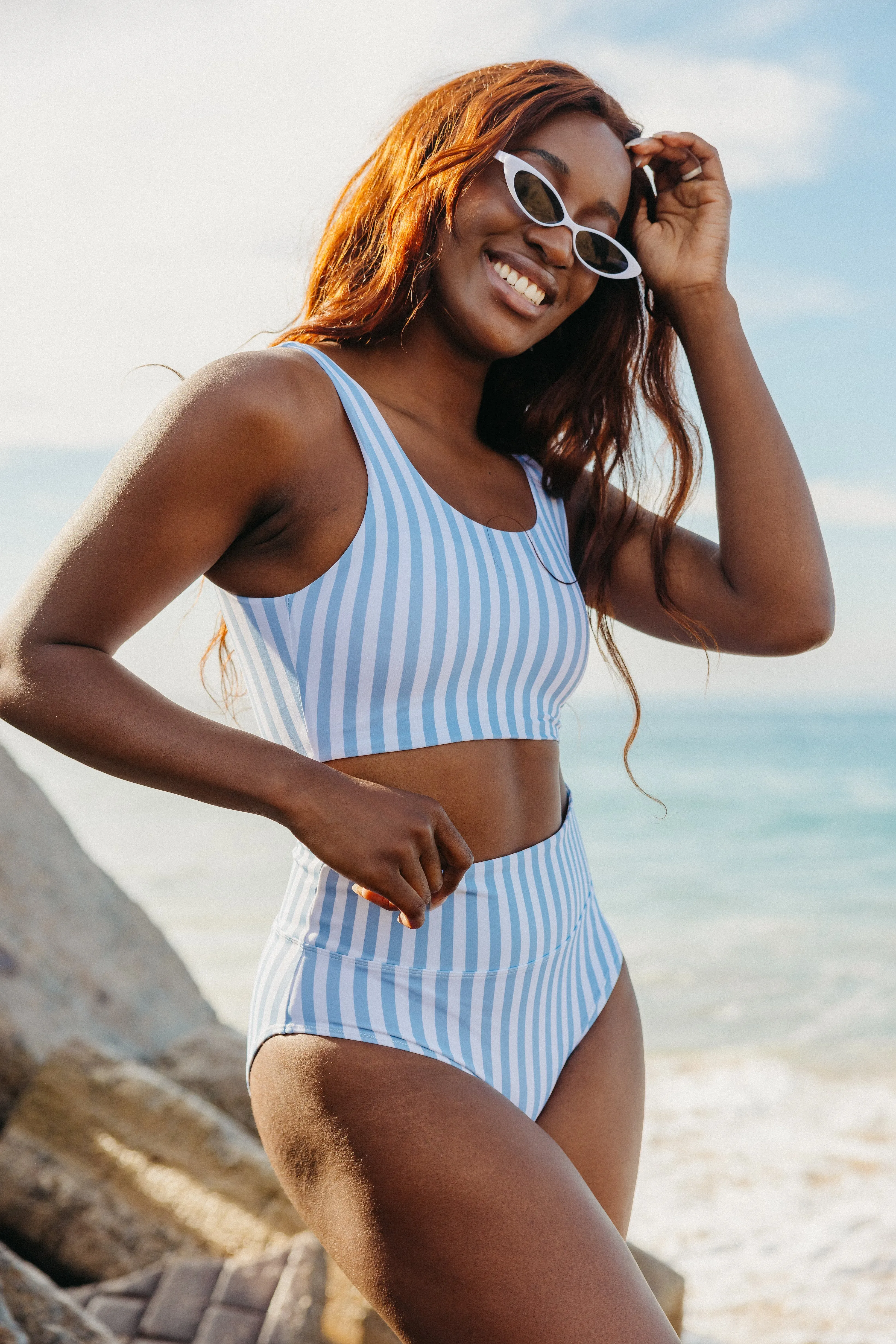 Oasis Bikini Top - Blue Stripe sold by Maven Thread product image thumbnail 4