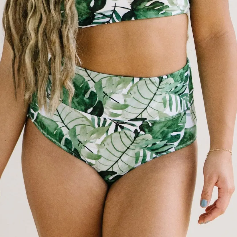 High Rise Swimsuit Bottoms - Tropics sold by Maven Thread