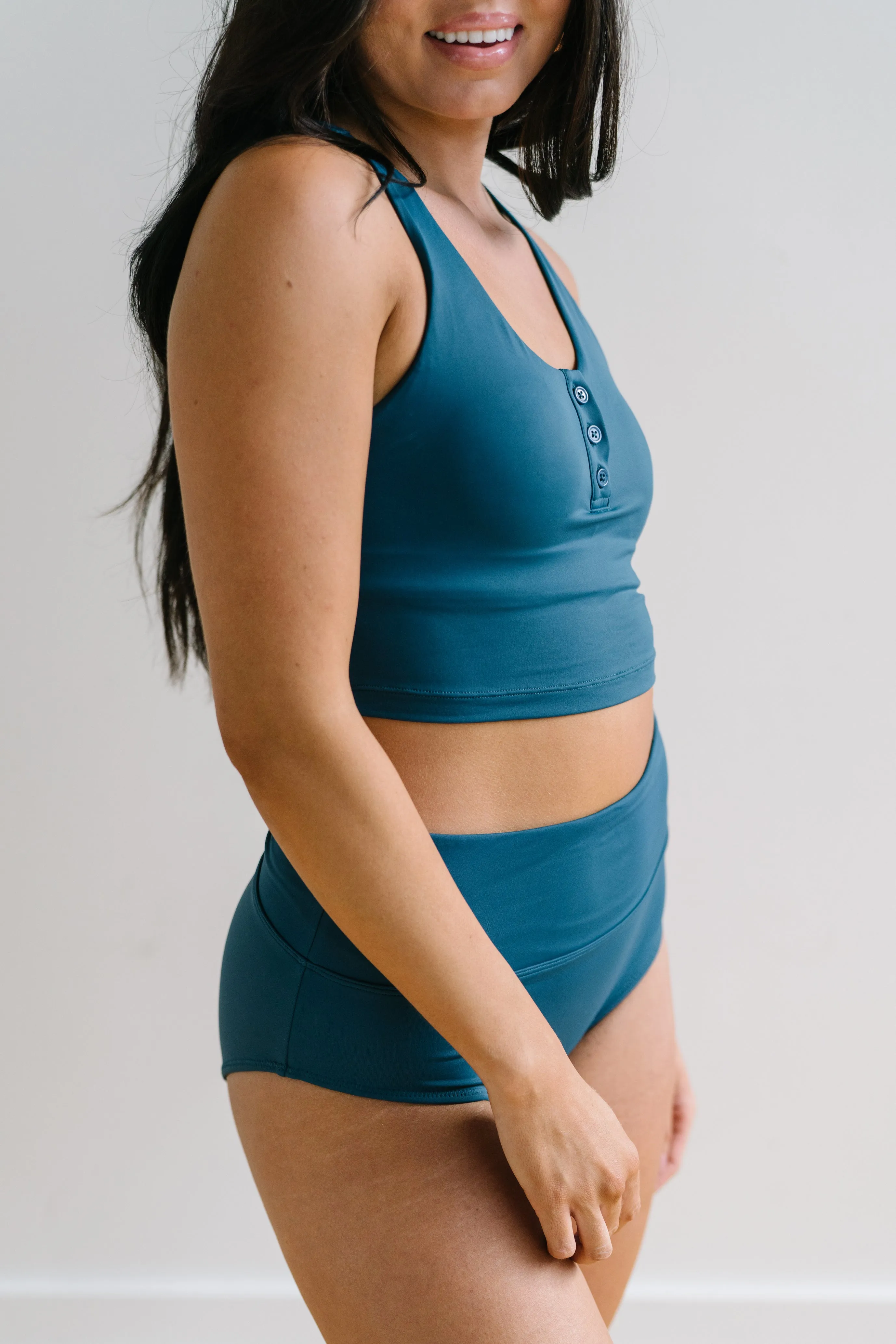 Henley Bikini Crop Top - Teal (FINAL SALE) sold by Maven Thread product image thumbnail 5