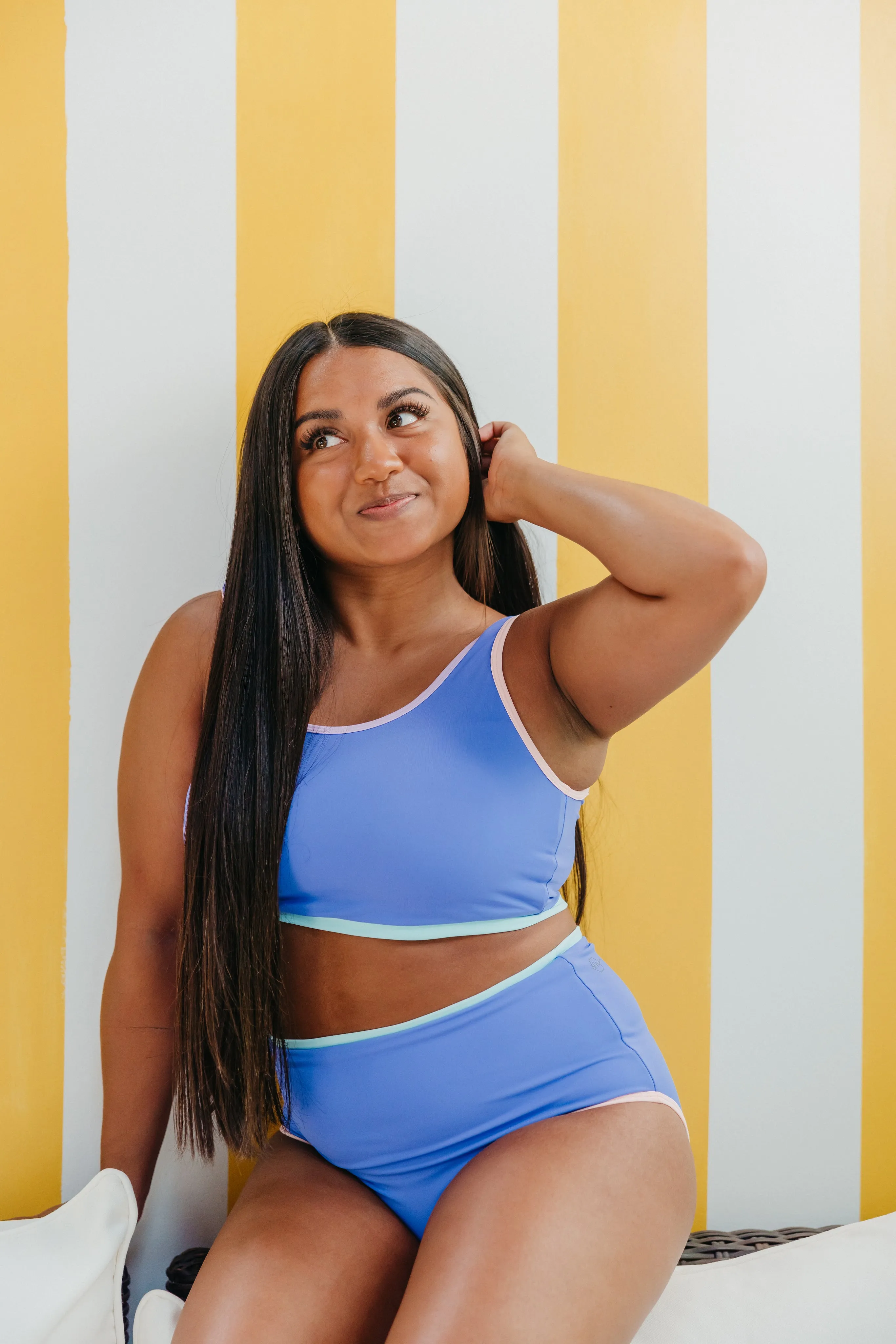 Coastal Bikini Top - Purple Colorblock sold by Maven Thread product image thumbnail 4