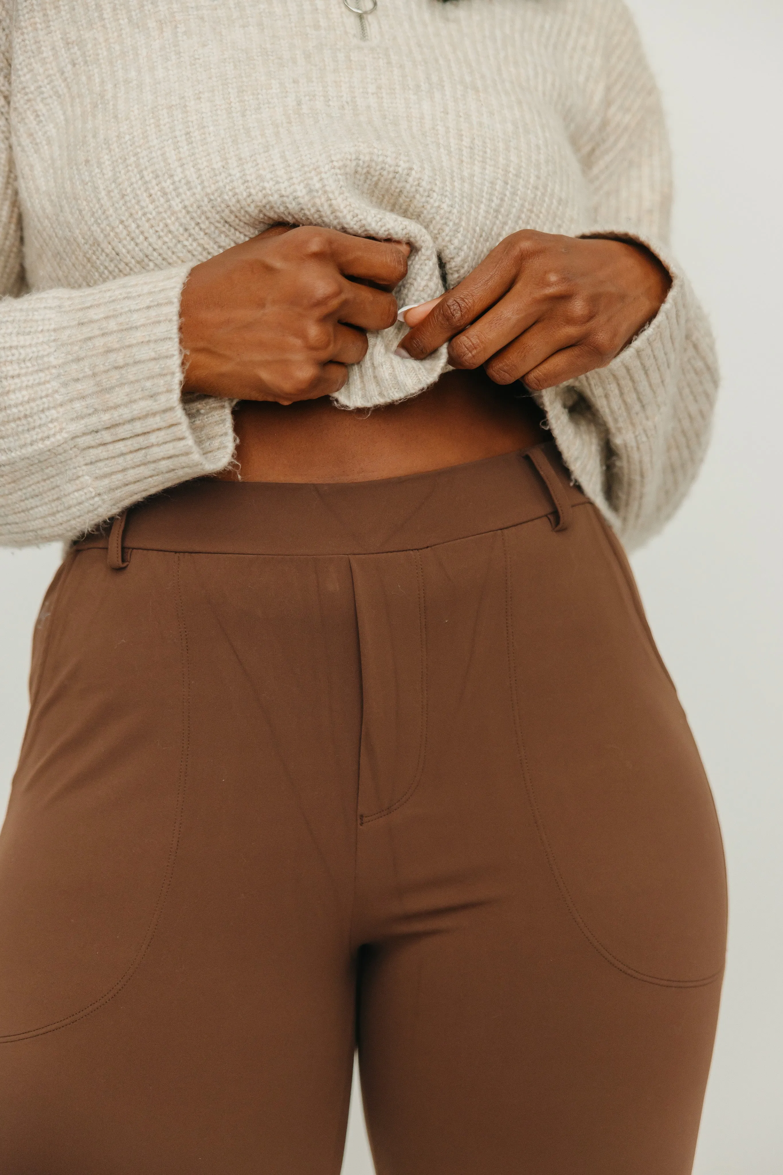 Work Hard Play Hard Trousers - Brown | MT LUXE sold by Maven Thread product image thumbnail 4