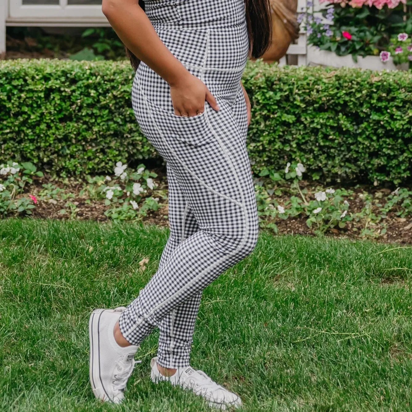 Focus Leggings - B&W Gingham | MT LUXE sold by Maven Thread product image thumbnail 3