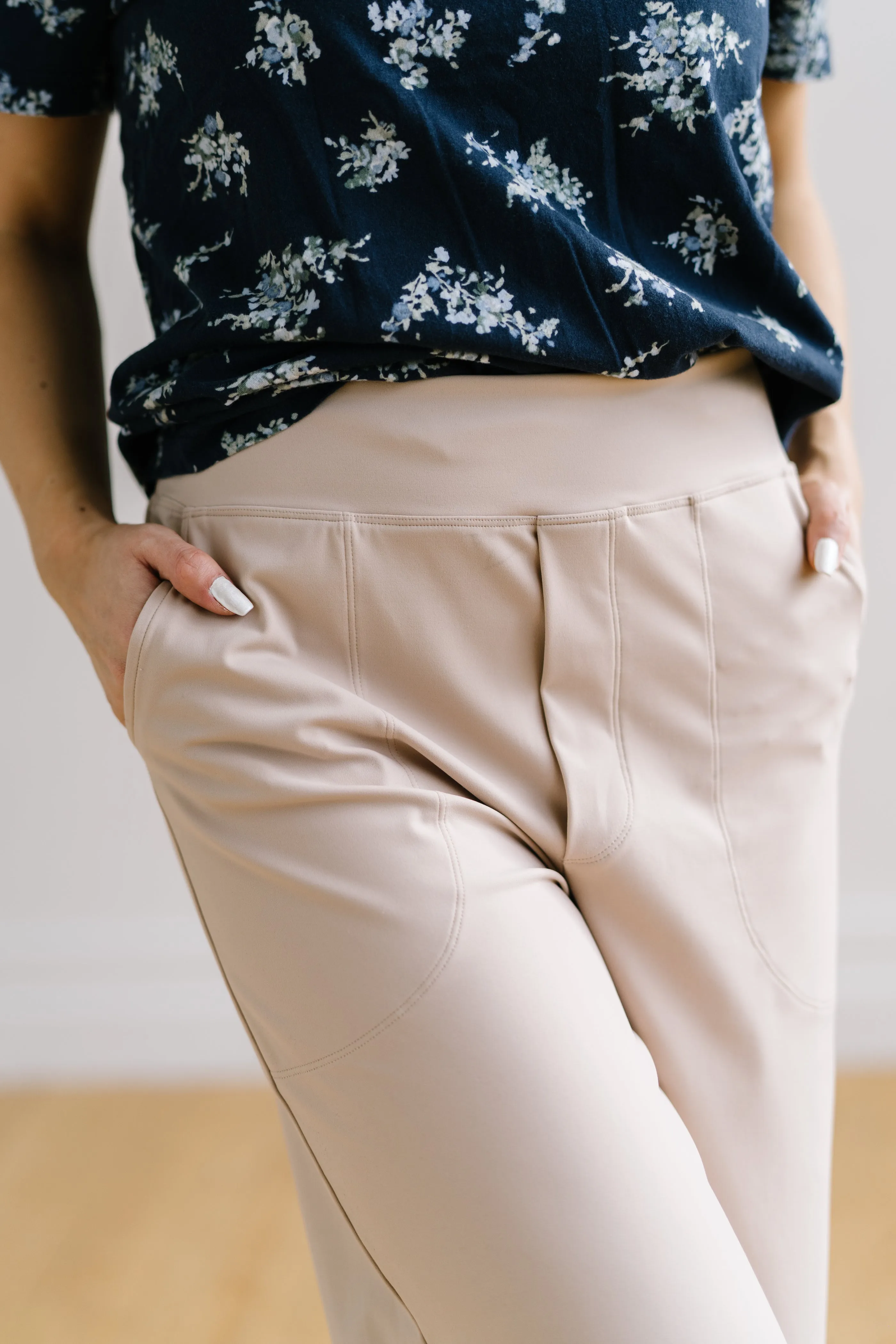 Work Hard Play Hard Wide Leg Trouser - Light Khaki | MT LUXE sold by Maven Thread product image thumbnail 5