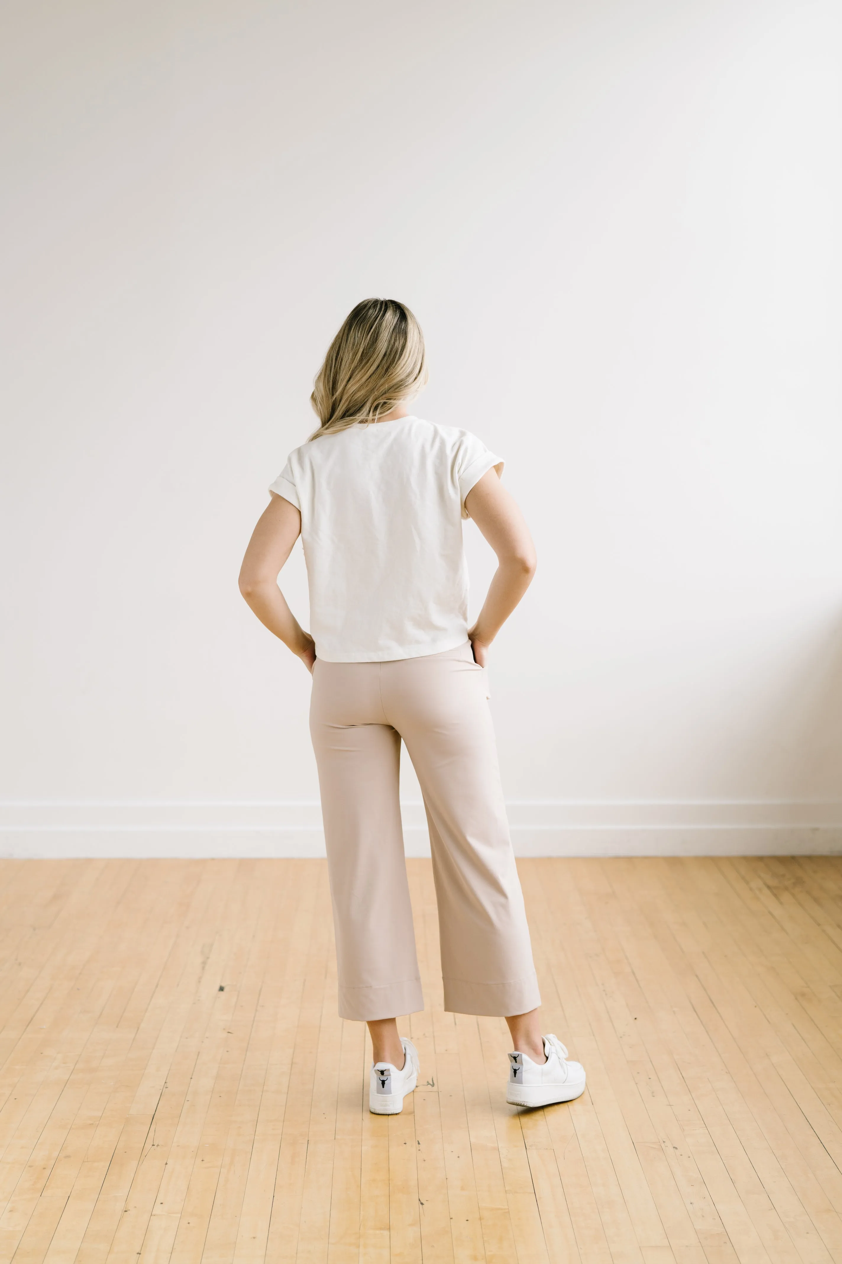 Work Hard Play Hard Wide Leg Trouser - Light Khaki | MT LUXE sold by Maven Thread product image thumbnail 3