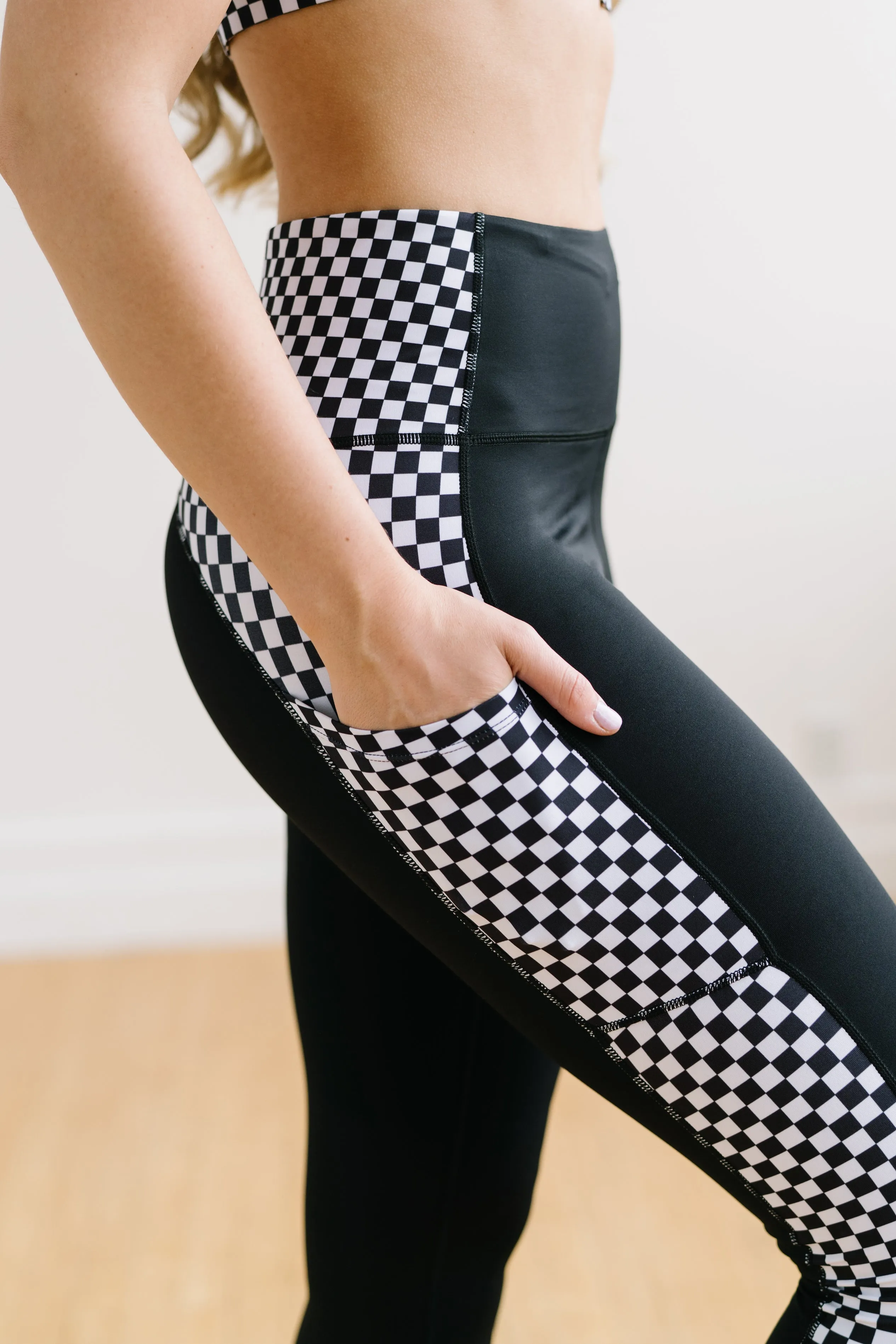 Inspire Leggings - B&W Checkered | MT SPORT sold by Maven Thread product image thumbnail 2