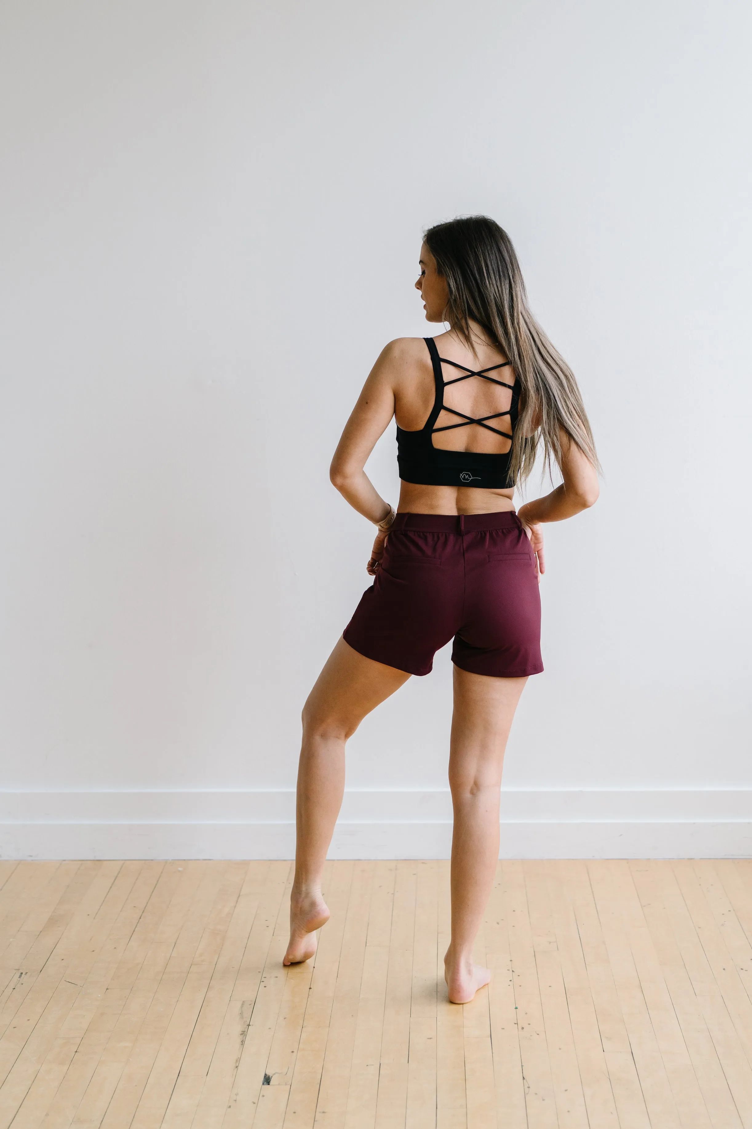 Work Hard Play Hard Trouser Shorts - Maroon | MT LUXE sold by Maven Thread product image thumbnail 4