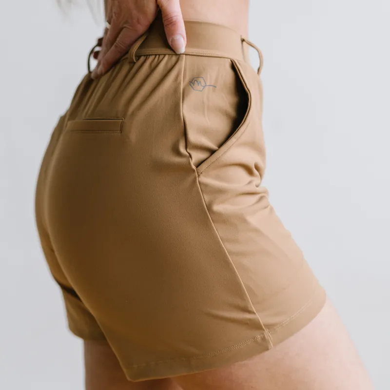Work Hard Play Hard Trouser Shorts - Khaki | MT LUXE made by Maven Thread