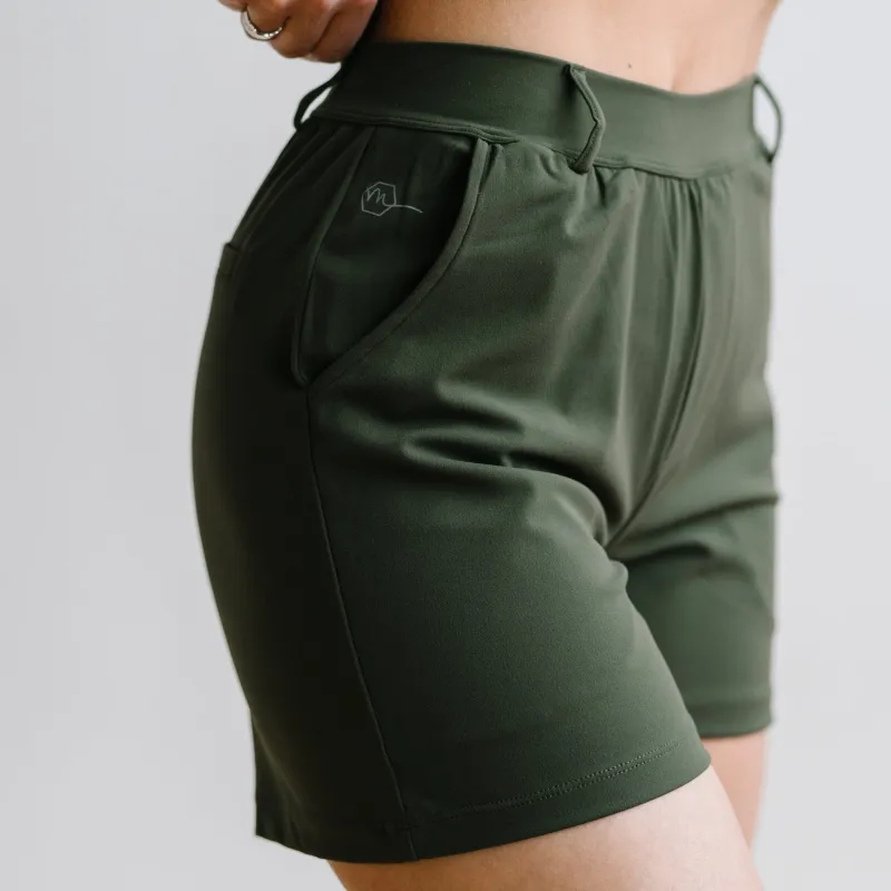 Work Hard Play Hard Trouser Shorts - Olive Green | MT LUXE made by Maven Thread