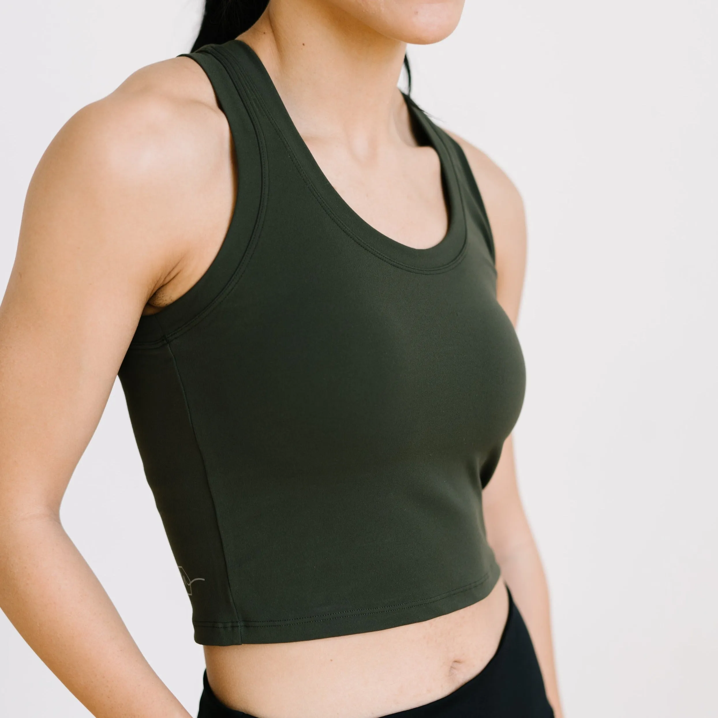 Renew Crop Tank - Olive Green | MT LUXE sold by Maven Thread product image thumbnail 3