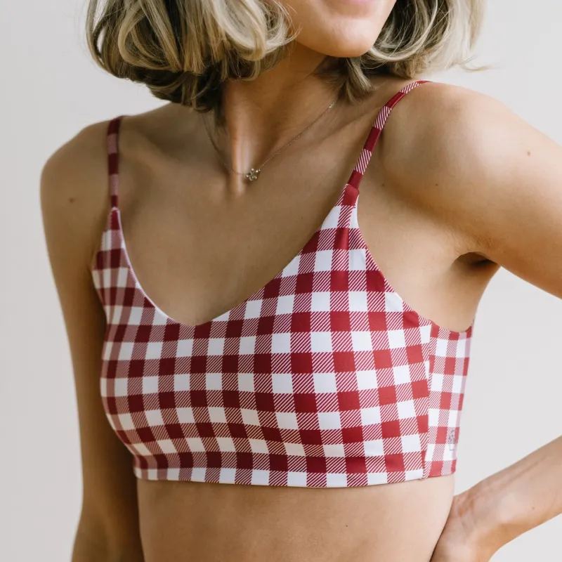 Sunkissed Bikini Top - Red Gingham sold by Maven Thread