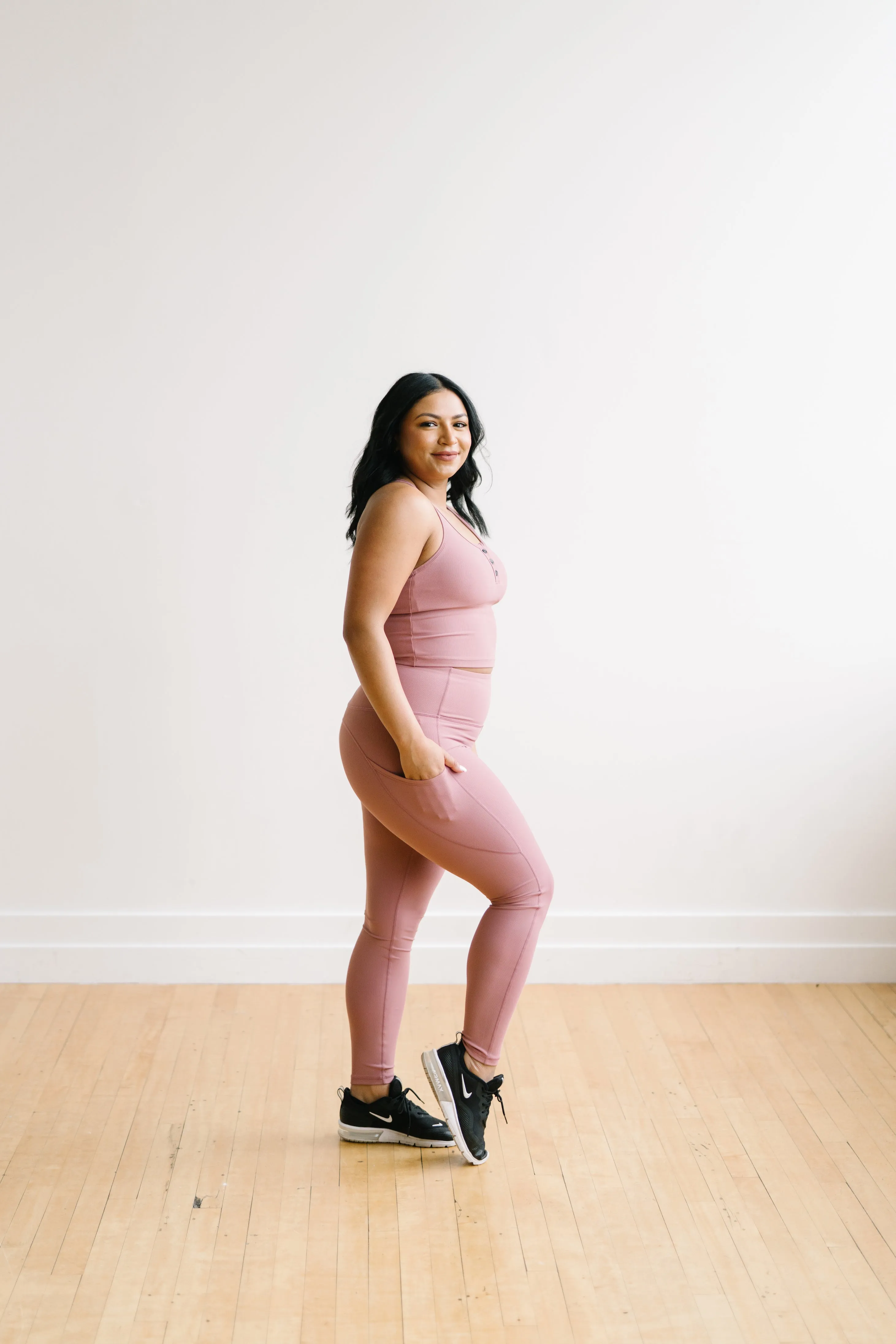 Inspire Leggings - Dusty Rose Ribbed sold by Maven Thread product image thumbnail 5