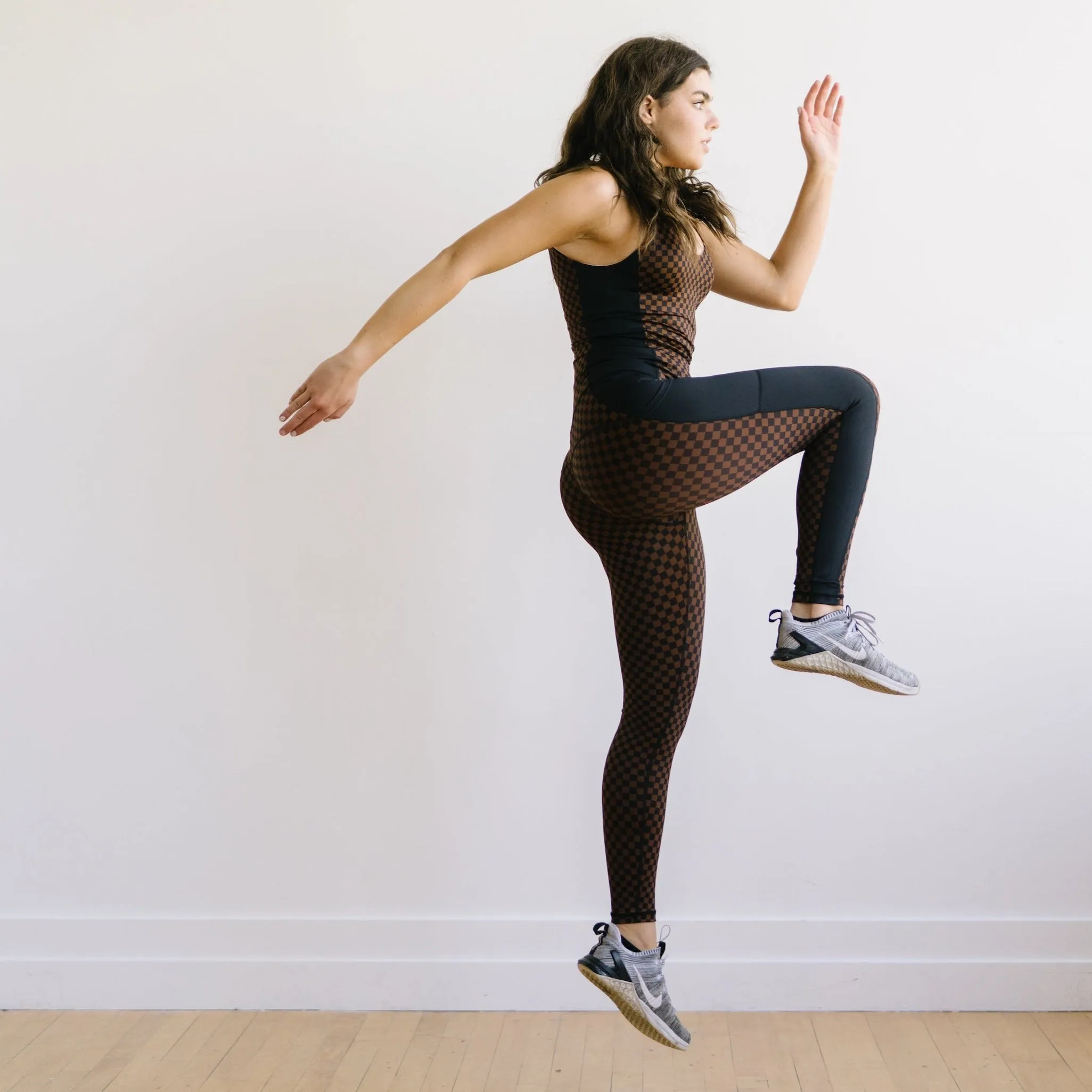 Inspire Leggings - Brown Checkered | MT SPORT sold by Maven Thread product image thumbnail 4
