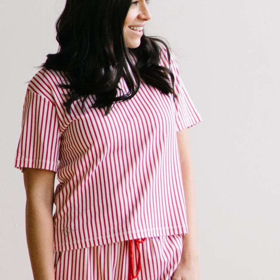Lounge Premium Pajama Short Sleeve Top - Peppermint sold by Maven Thread