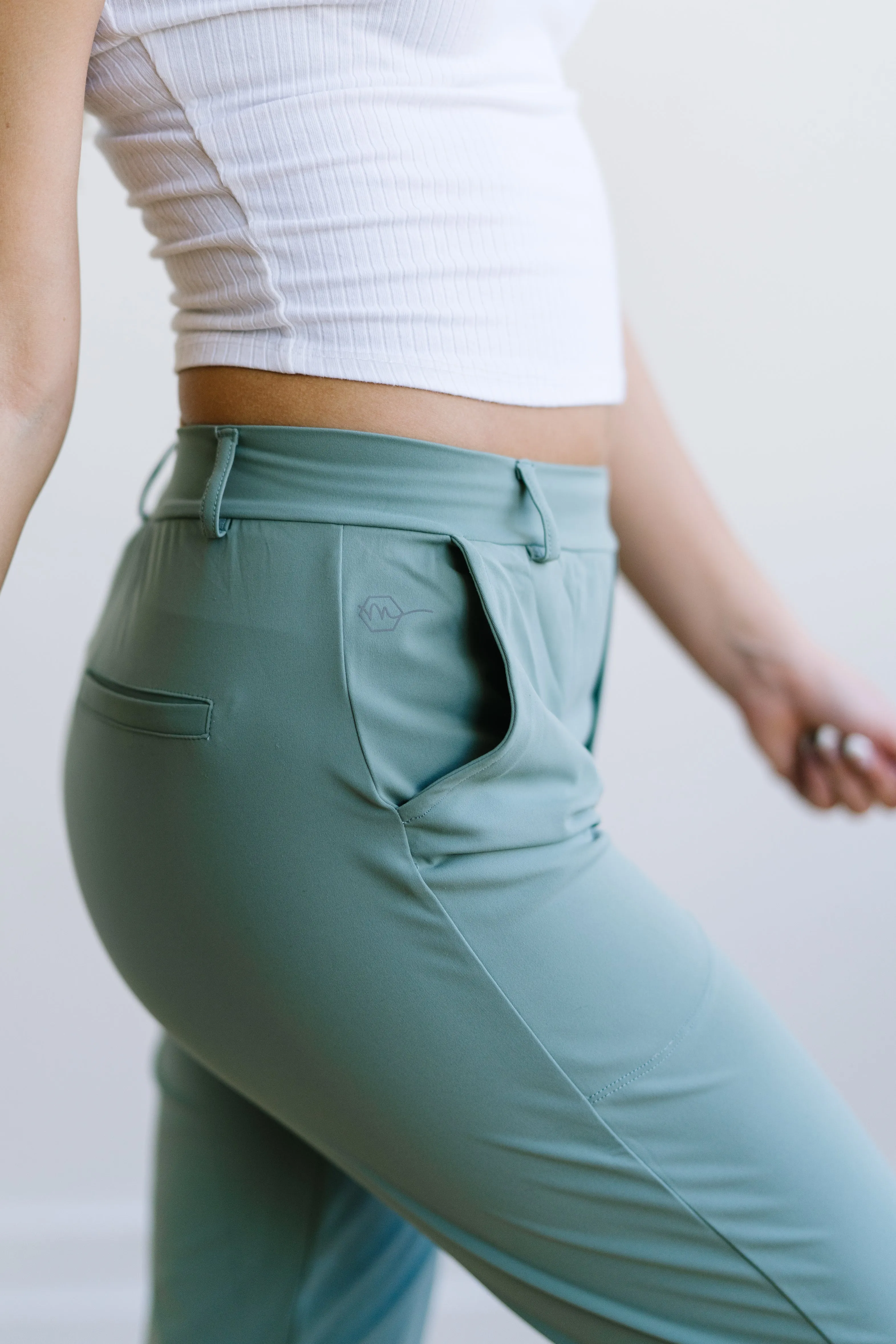 Work Hard Play Hard Trousers - Sage | MT LUXE sold by Maven Thread product image thumbnail 3