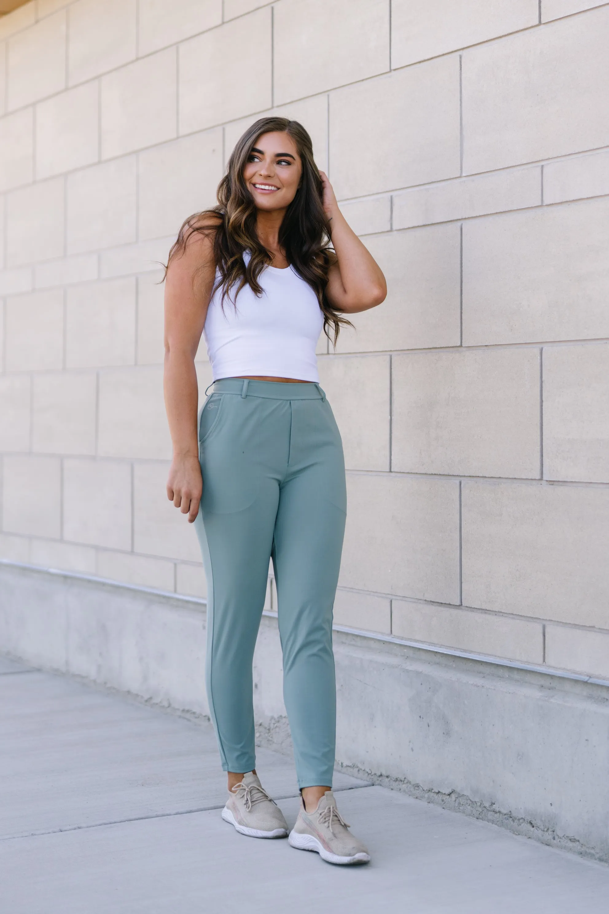 Work Hard Play Hard Trousers - Sage | MT LUXE sold by Maven Thread product image thumbnail 4