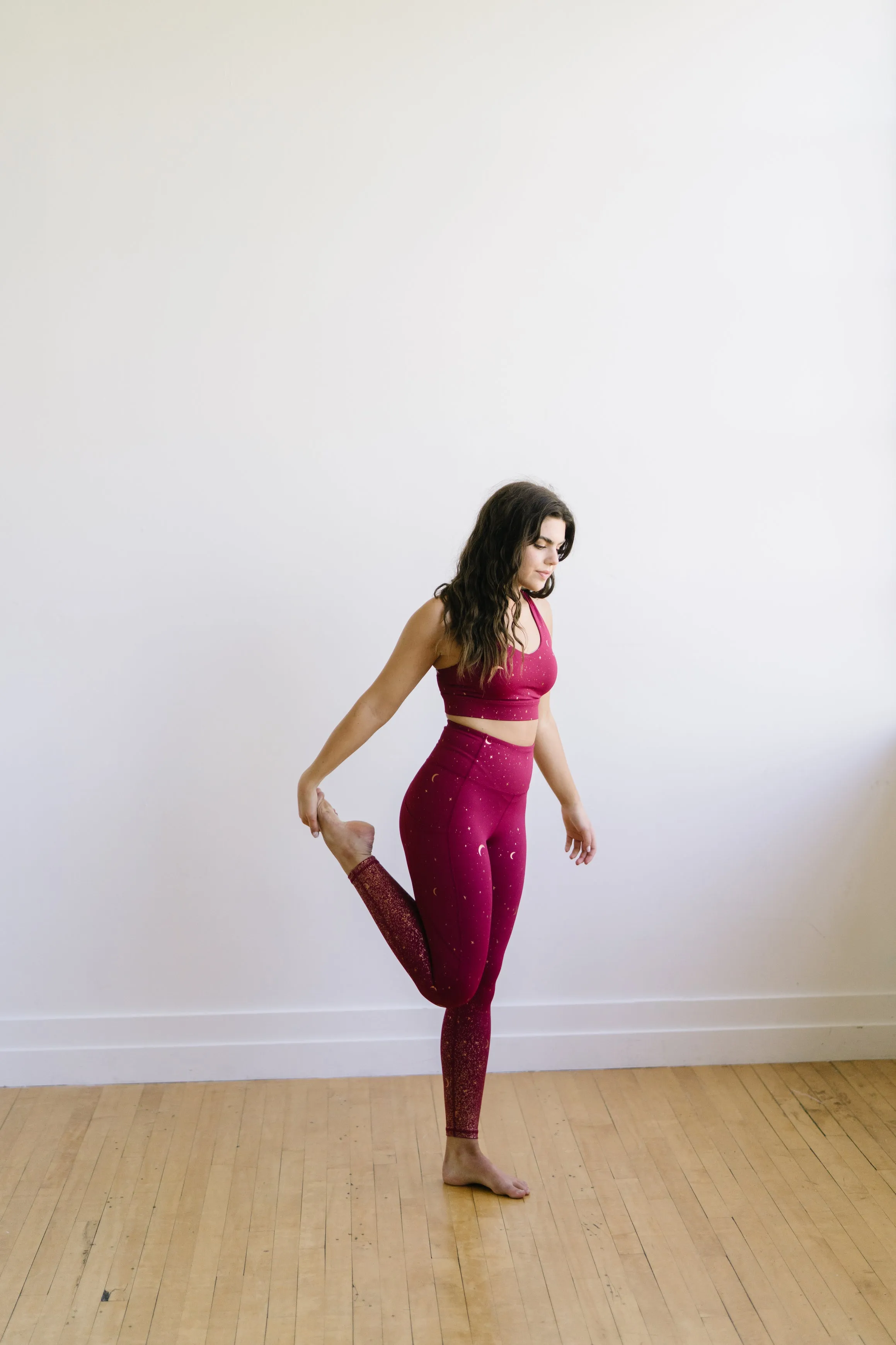 Criss Cross Sports Bra - Maroon Moons | MT SPORT sold by Maven Thread product image thumbnail 5