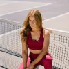Criss Cross Sports Bra - Maroon Moons | MT SPORT sold by Maven Thread