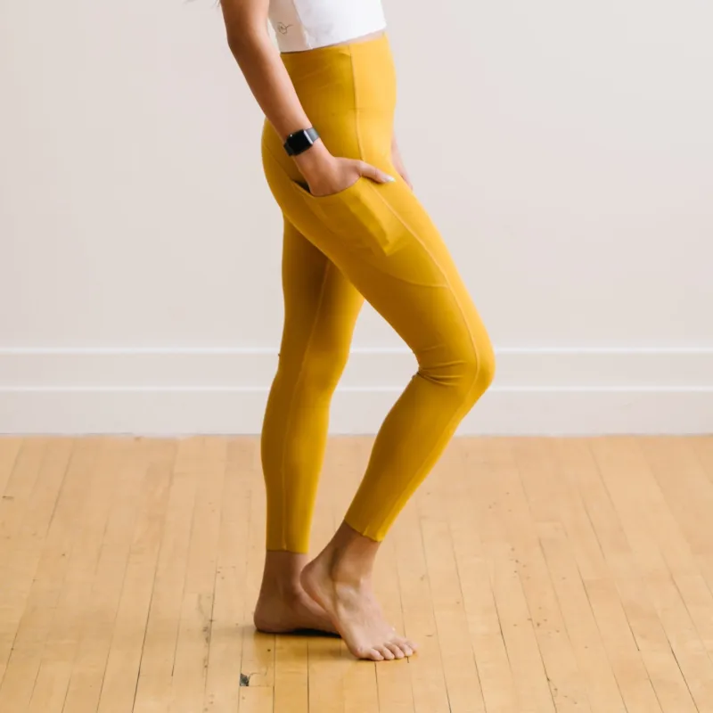 Focus Leggings - Mustard | MT LUXE sold by Maven Thread