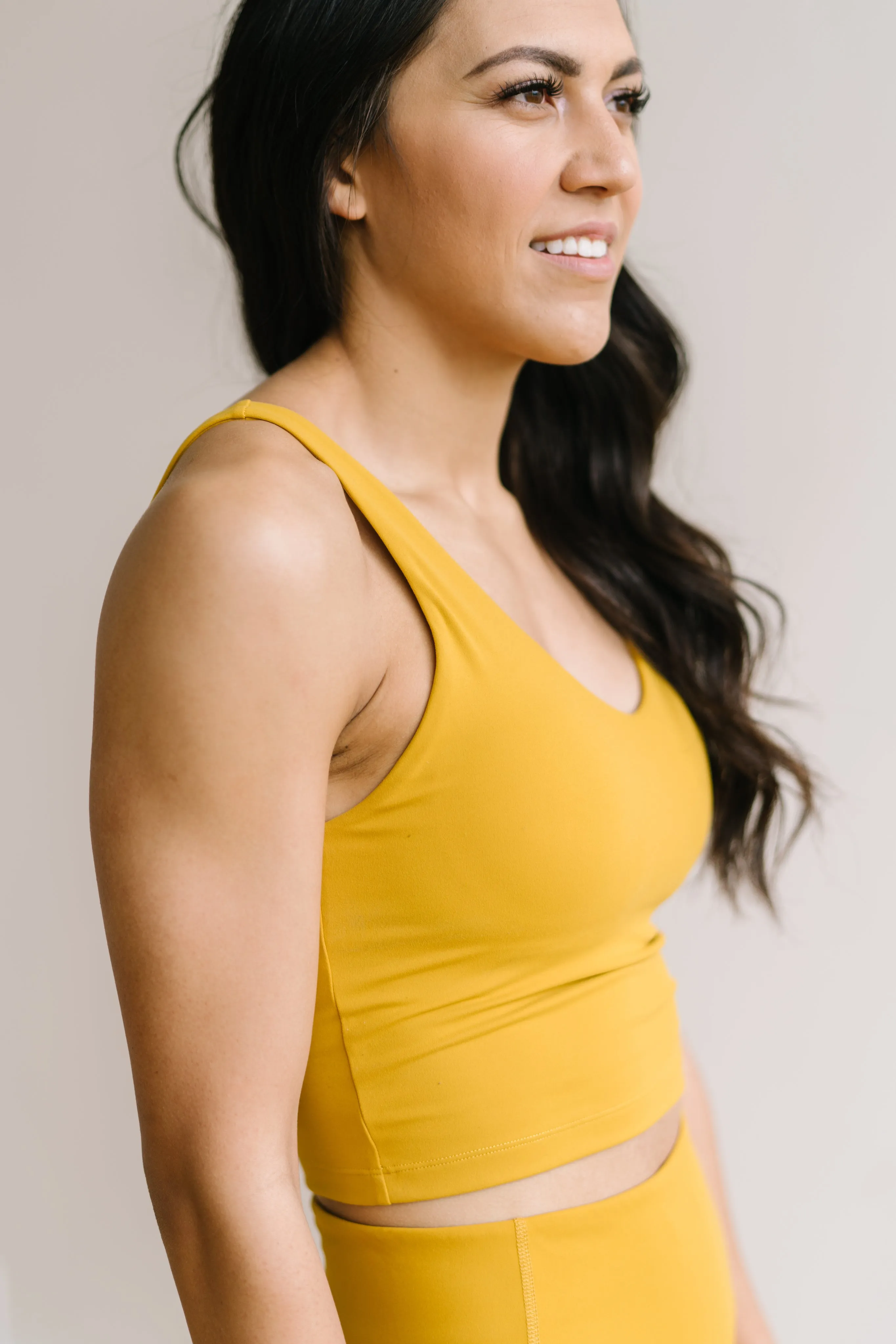 Crop Tank Sports Bra - Mustard | MT LUXE sold by Maven Thread product image thumbnail 2