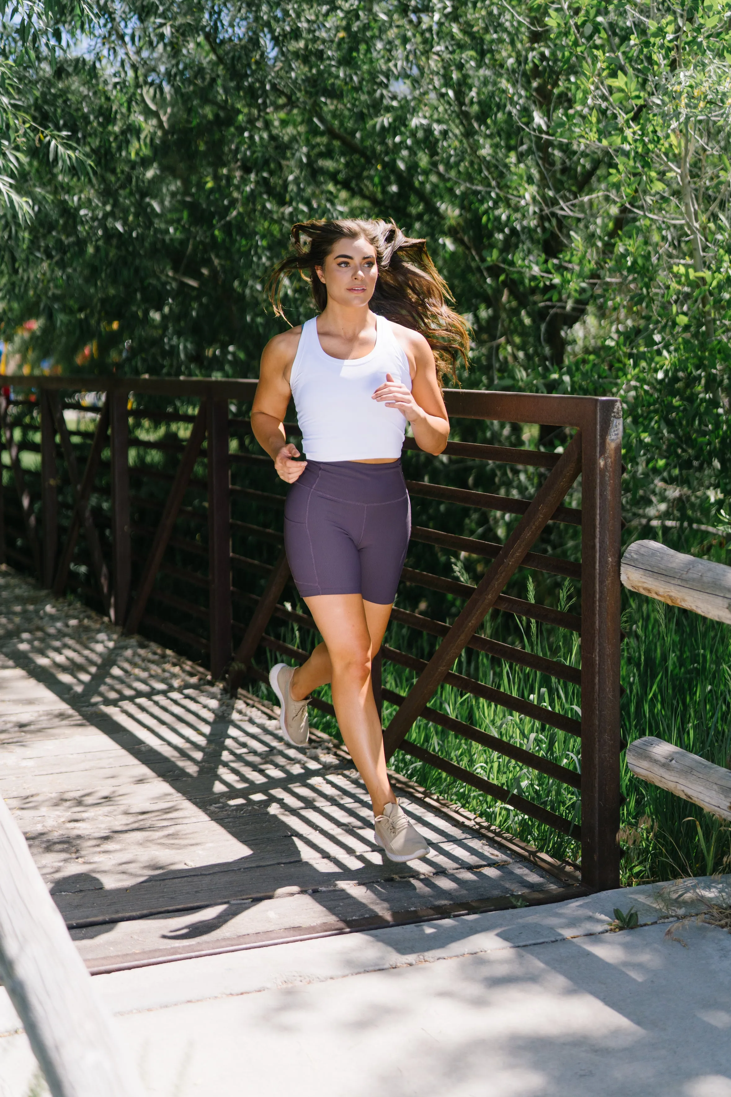 Ribbed Biker Shorts - 6'' - Eggplant sold by Maven Thread product image thumbnail 3