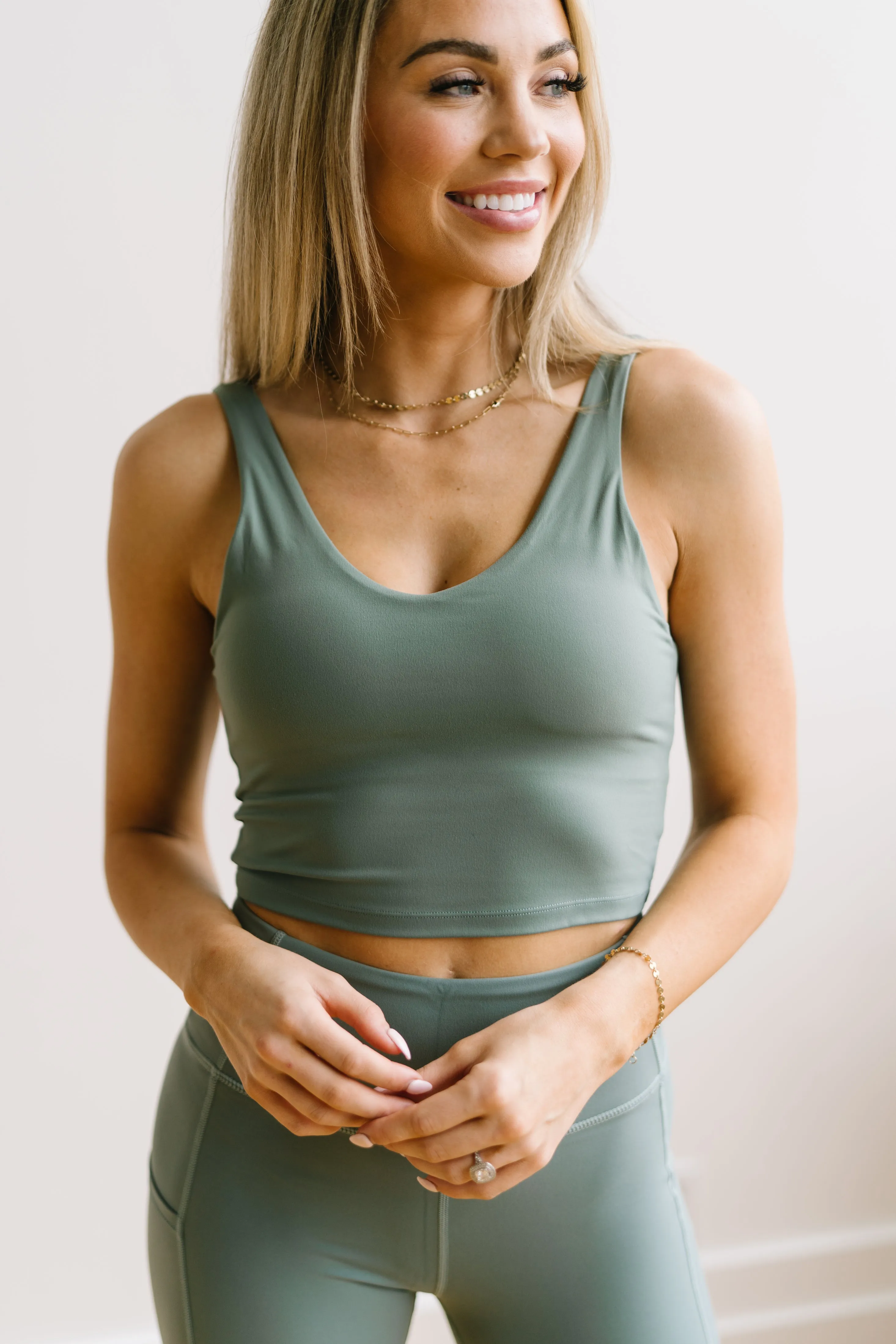 Crop Tank Sports Bra - Sage | MT LUXE sold by Maven Thread product image thumbnail 2