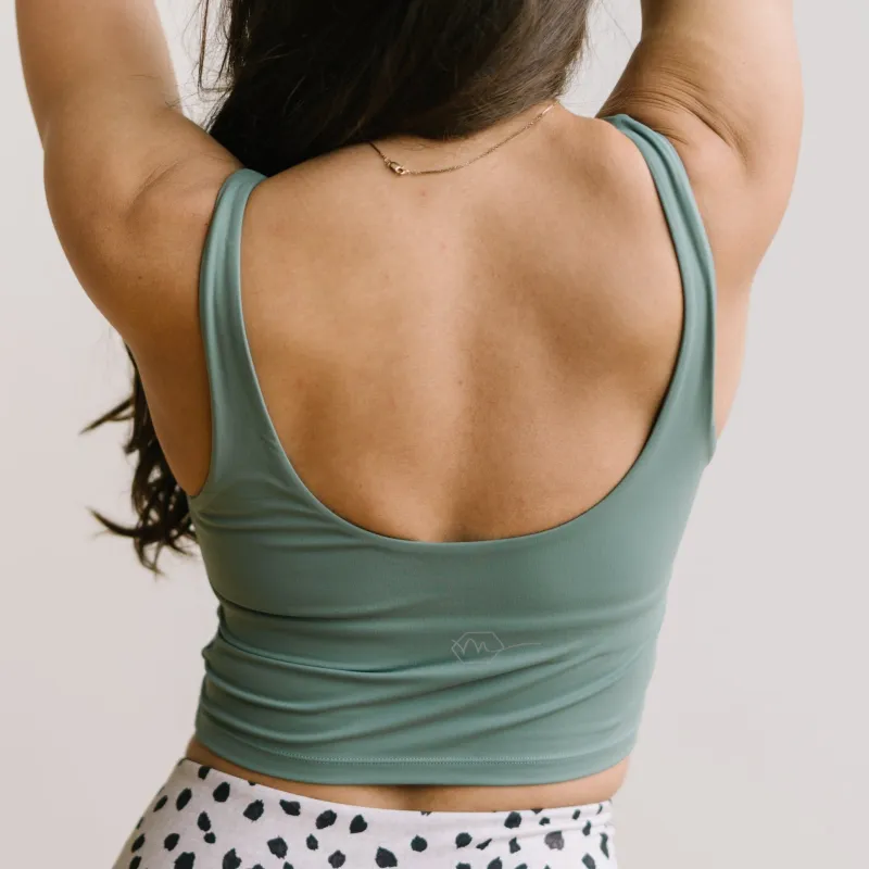 Crop Tank Sports Bra - Sage | MT LUXE sold by Maven Thread