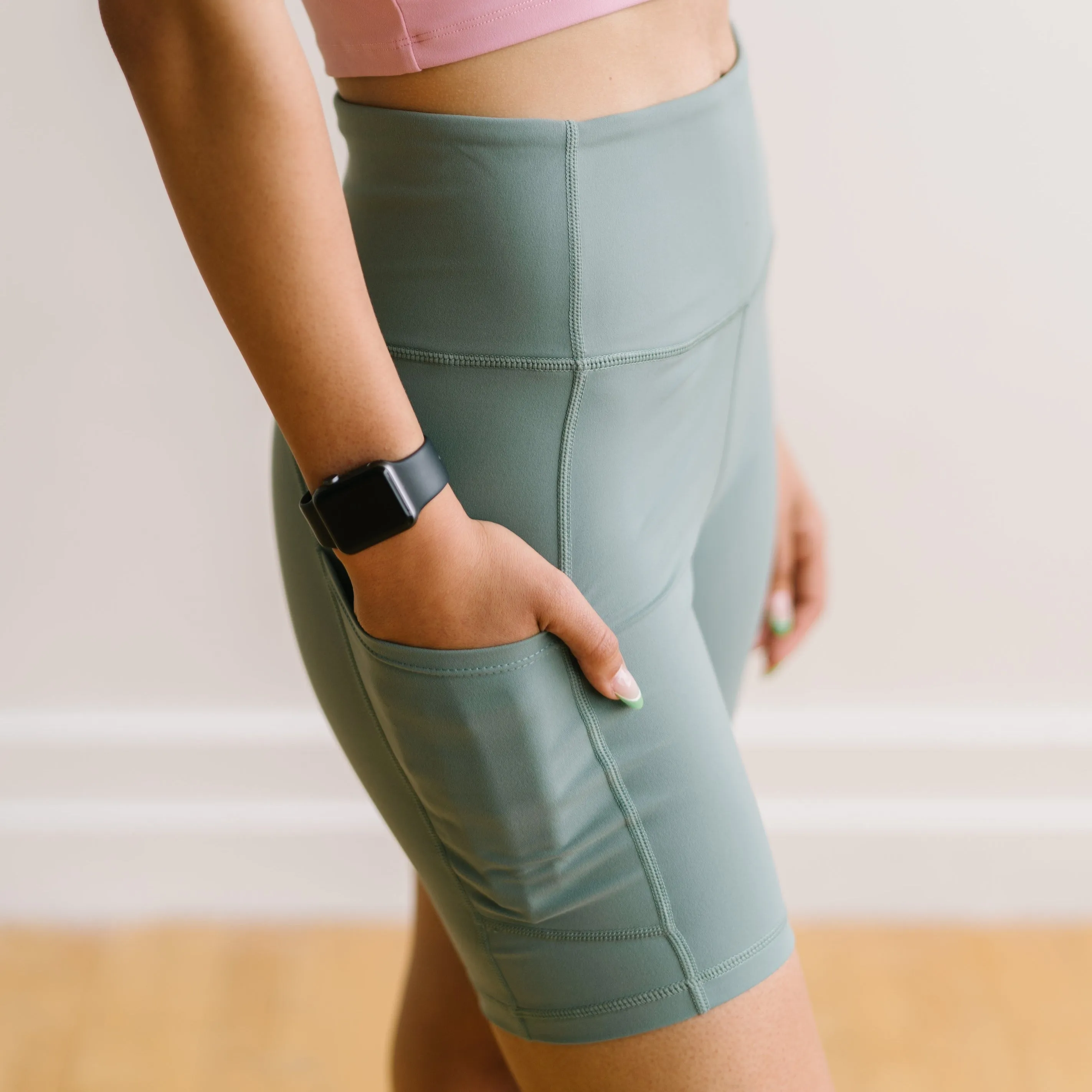 Biker Shorts - 6'' - Sage | MT LUXE sold by Maven Thread