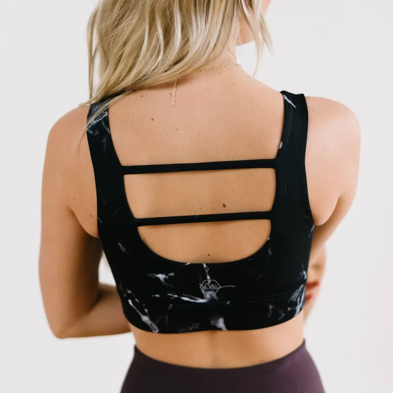 Fierce Sports Bra - Black Marble | MT SPORT sold by Maven Thread