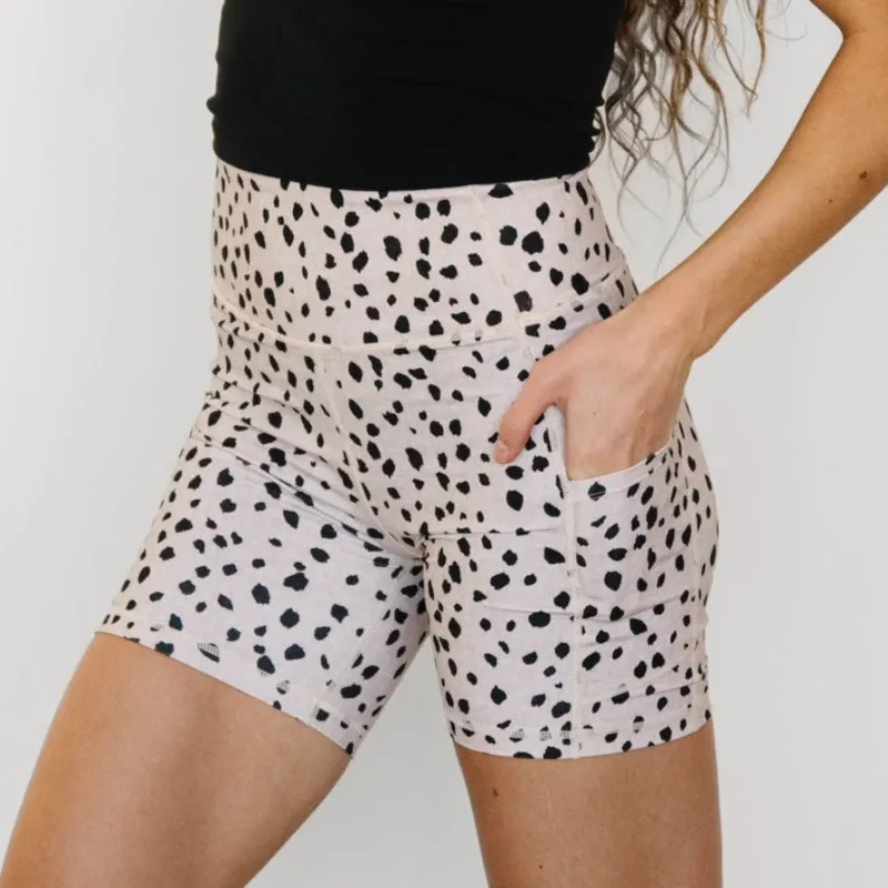 Biker Shorts - 6'' - Dalmatian | MT LUXE sold by Maven Thread
