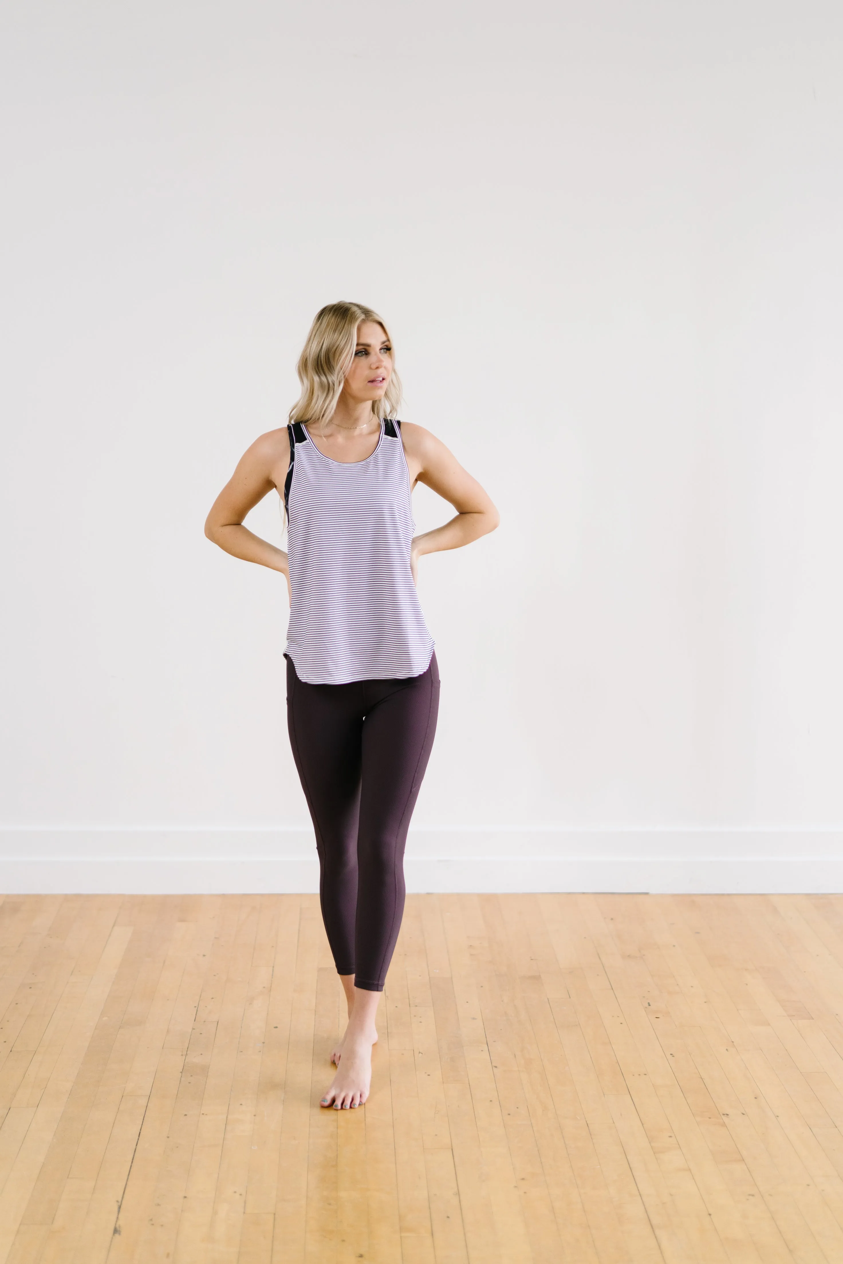 Breathe Tank - B&W Stripe sold by Maven Thread product image thumbnail 4