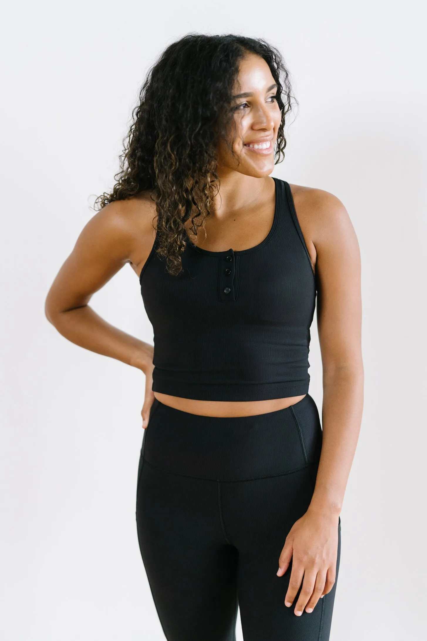 Ribbed Crop Tank Sports Bra - Black sold by Maven Thread product image thumbnail 5