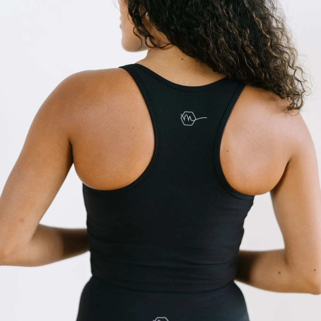 Ribbed Crop Tank Sports Bra - Black sold by Maven Thread product image thumbnail 3