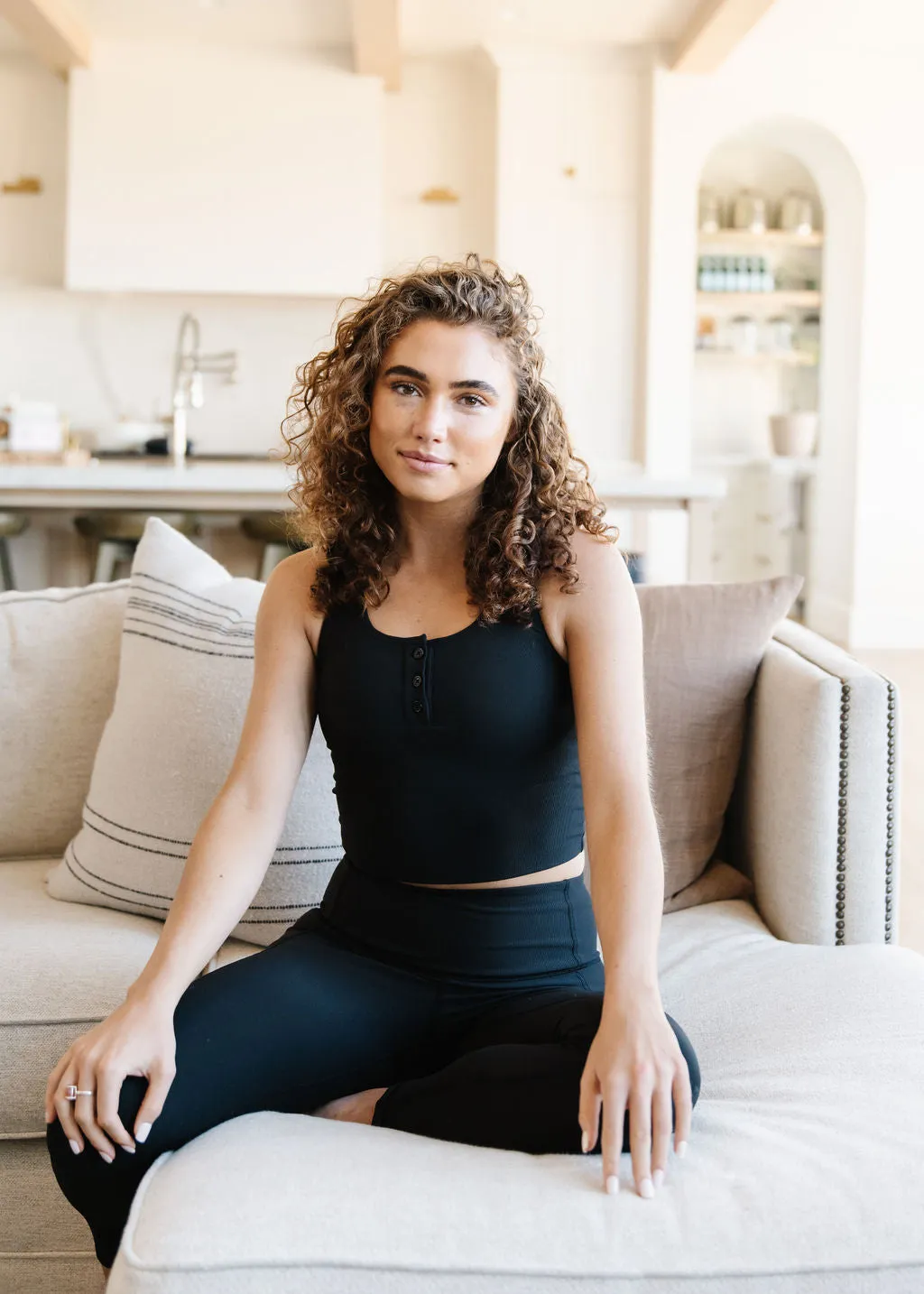 Ribbed Crop Tank Sports Bra - Black sold by Maven Thread product image thumbnail 4