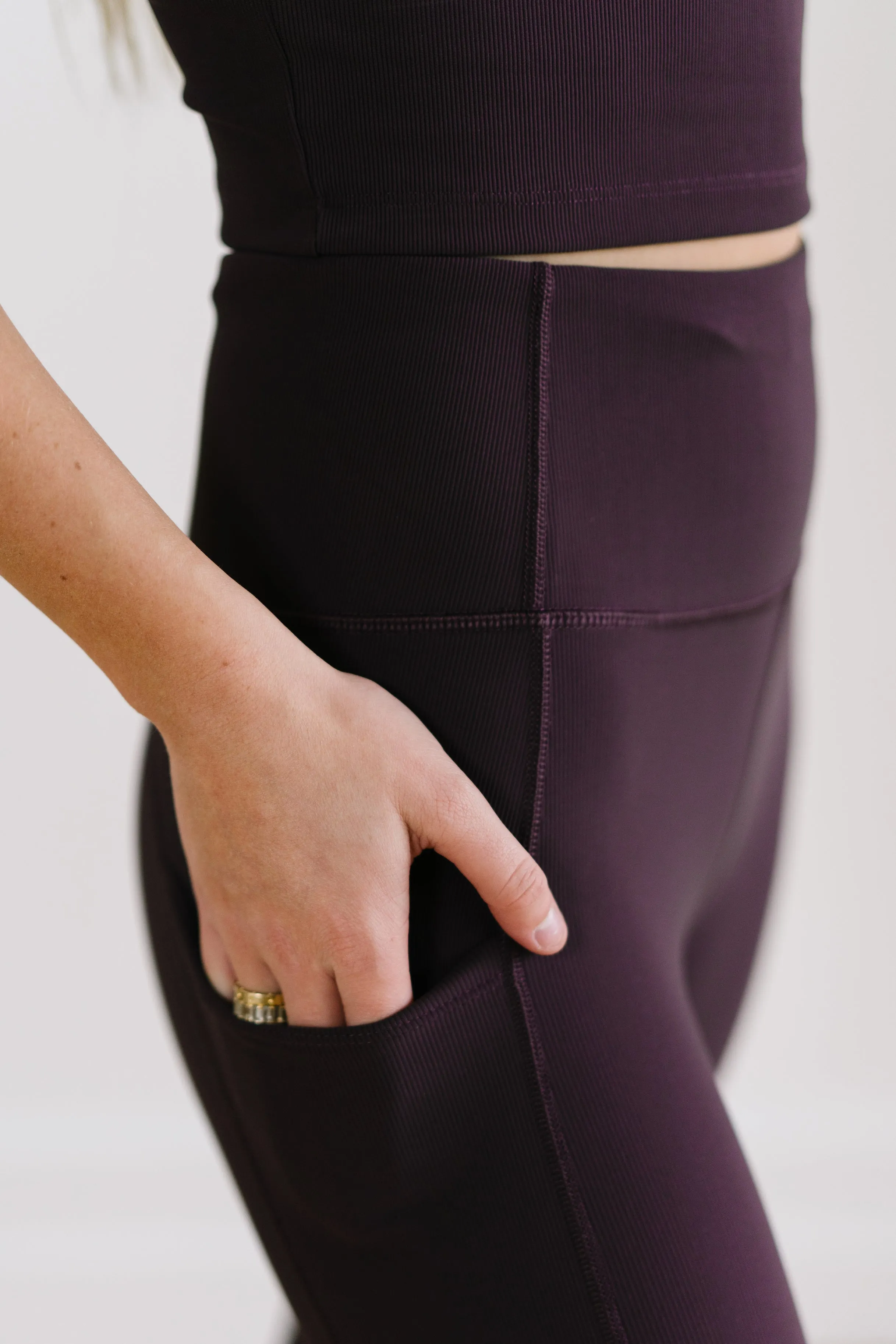 Inspire Leggings - Eggplant Ribbed sold by Maven Thread product image thumbnail 3