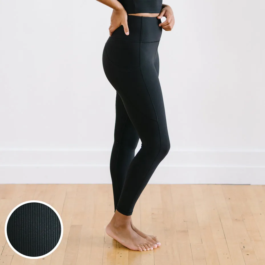Inspire Leggings - Black Ribbed sold by Maven Thread