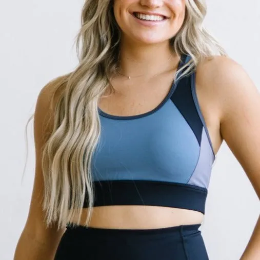 Flex Sports Bra - Blue Colorblock | MT SPORT sold by Maven Thread